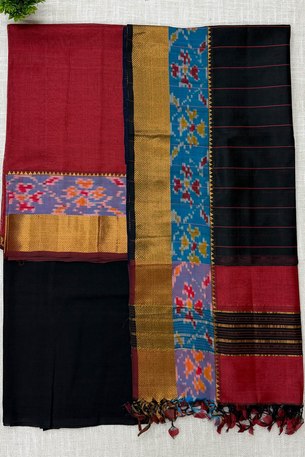 Black ,Gold ,Red Pure Silk Unstitched Suit