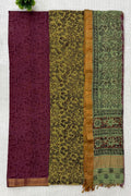 Magenta Pink ,Maroon ,Mustard Yellow Cotton Unstitched Suit