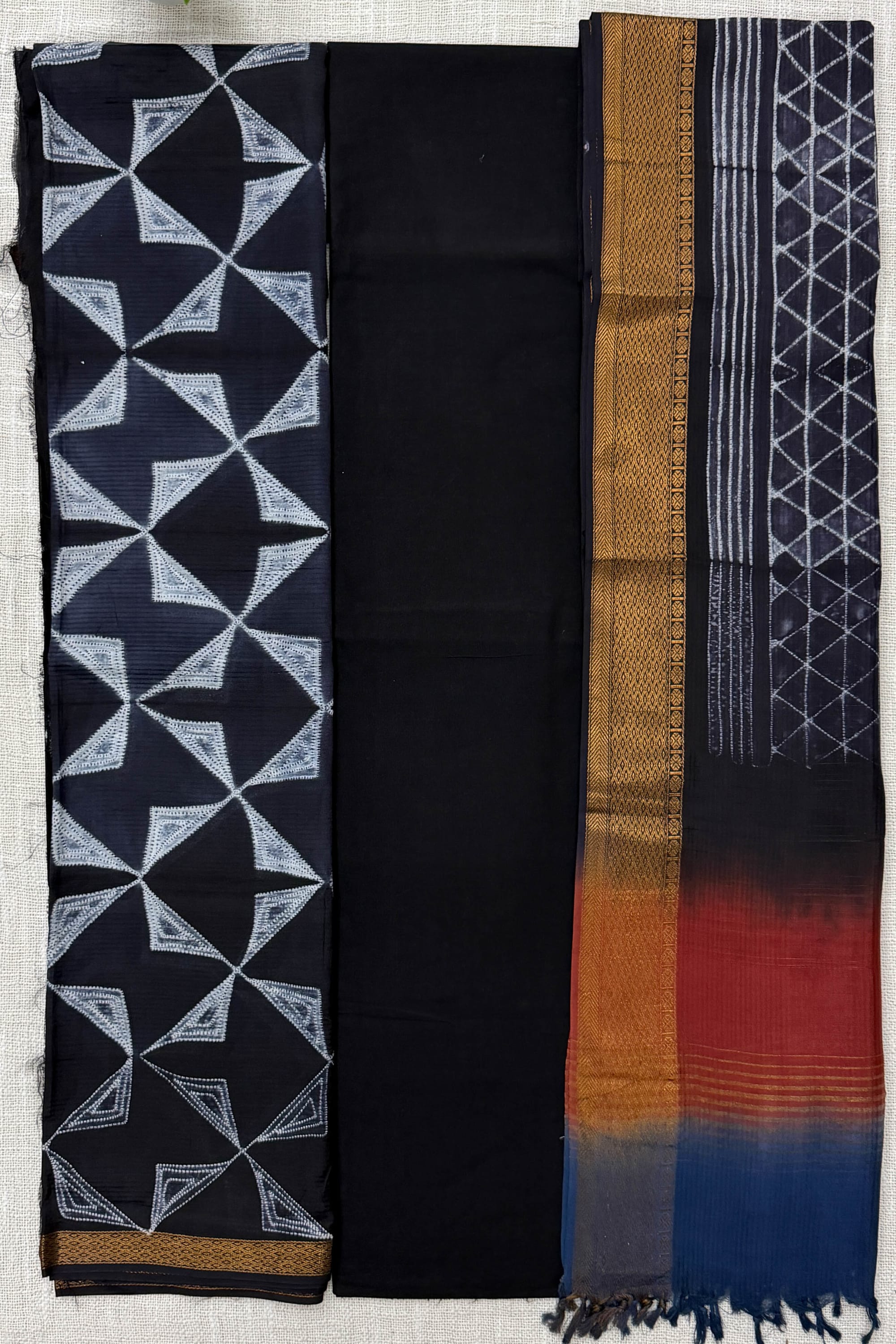 Black Pure Silk Unstitched Suit