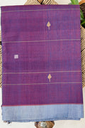 Beige Grey Maroon Khadi Saree