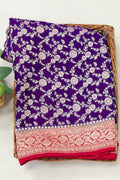 Purple Red Georgette Saree