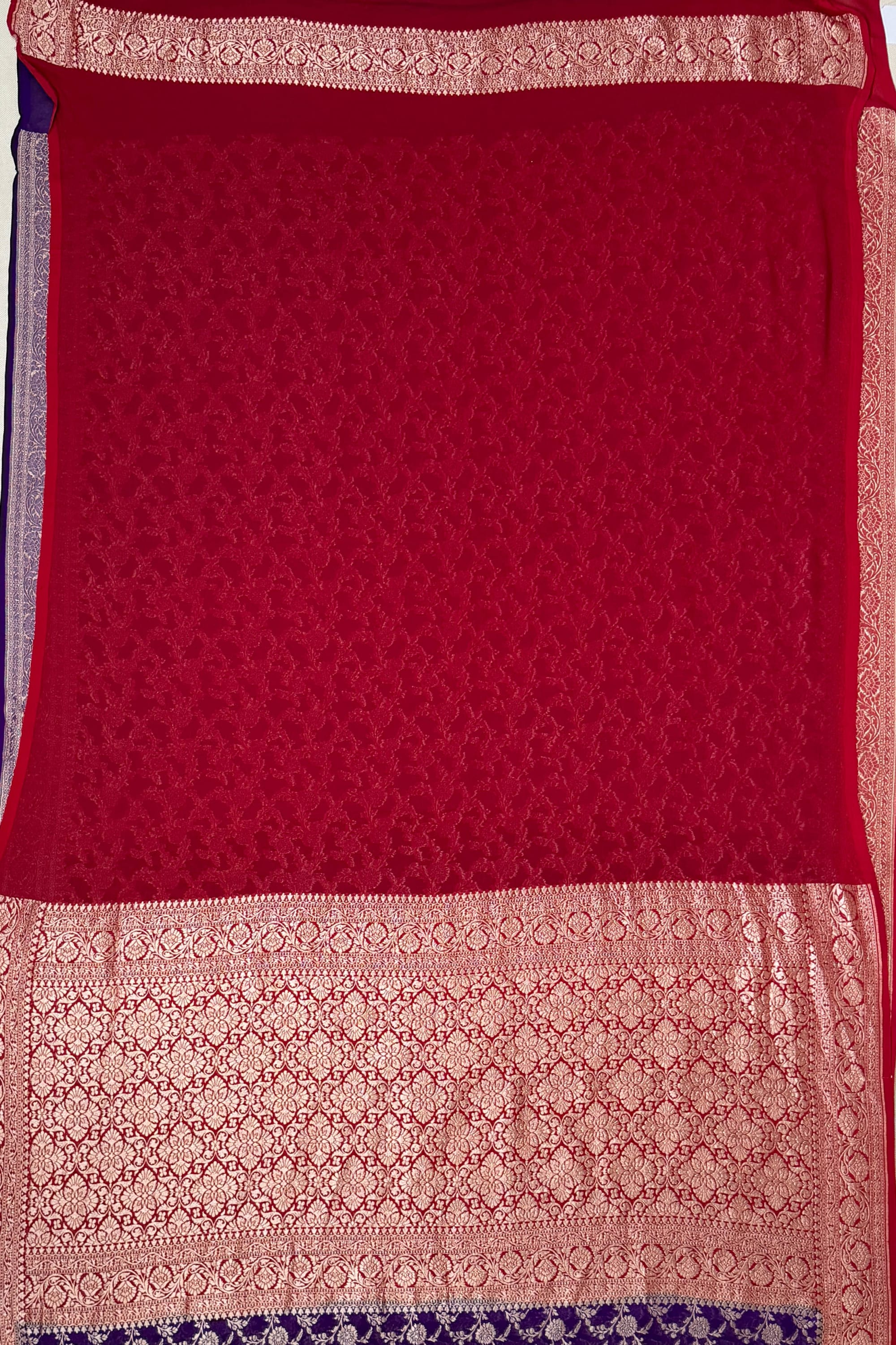 Purple Red Georgette Saree