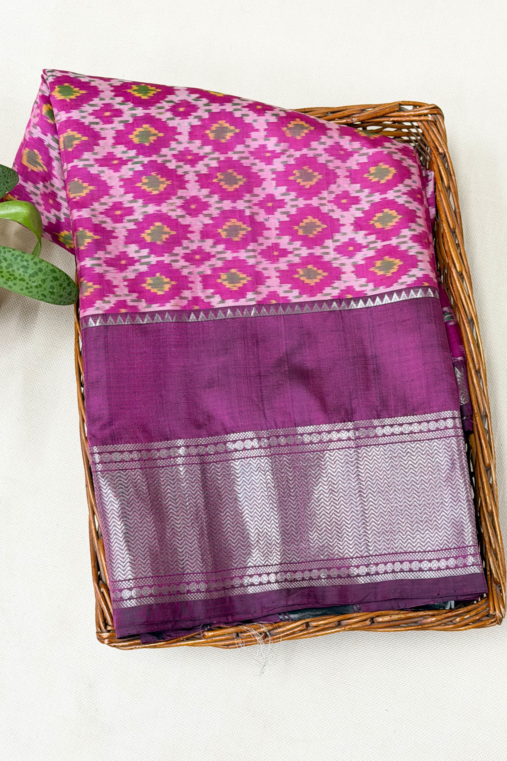 Magenta Pink Silk Saree
