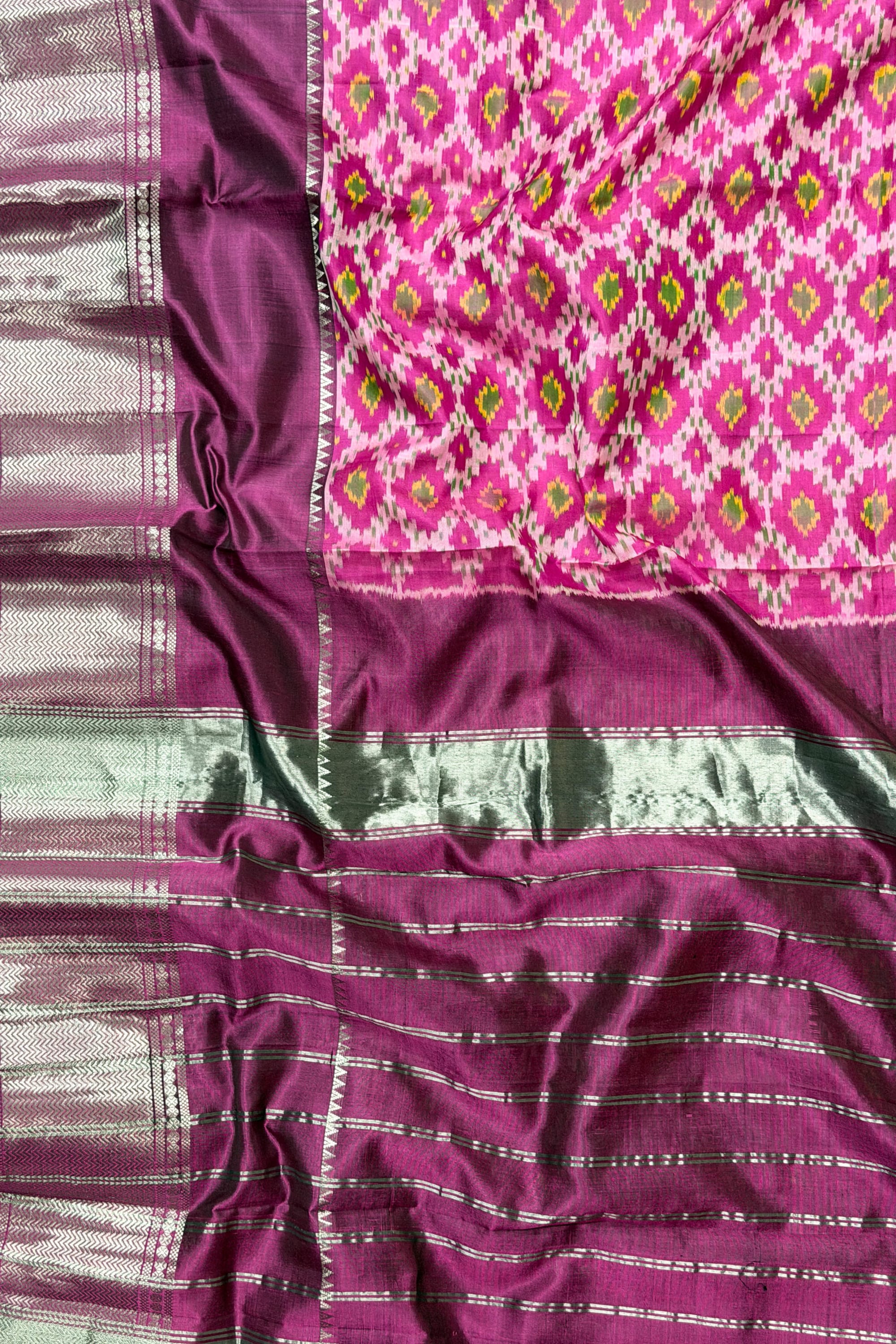 Magenta Pink Silk Saree