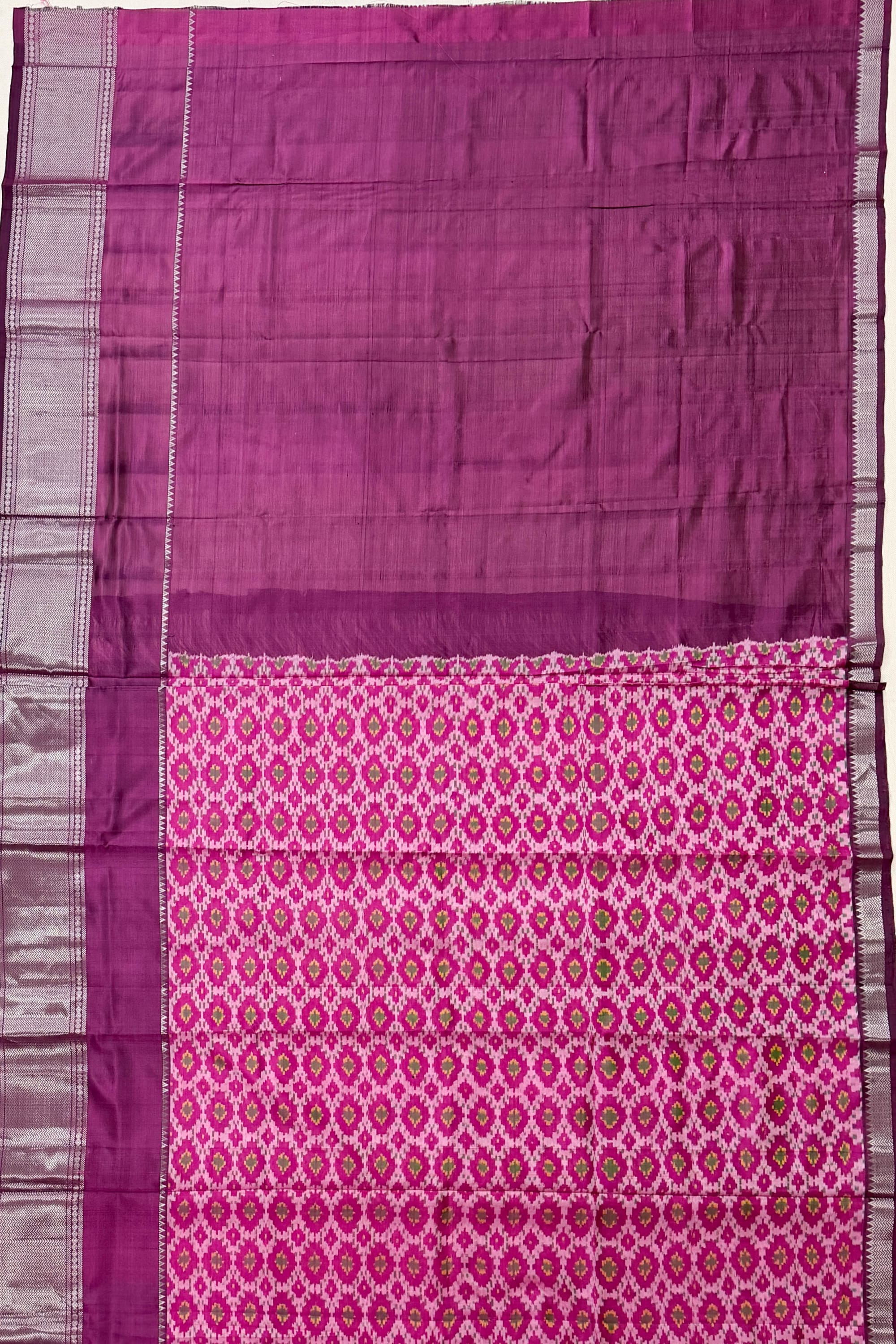 Magenta Pink Silk Saree