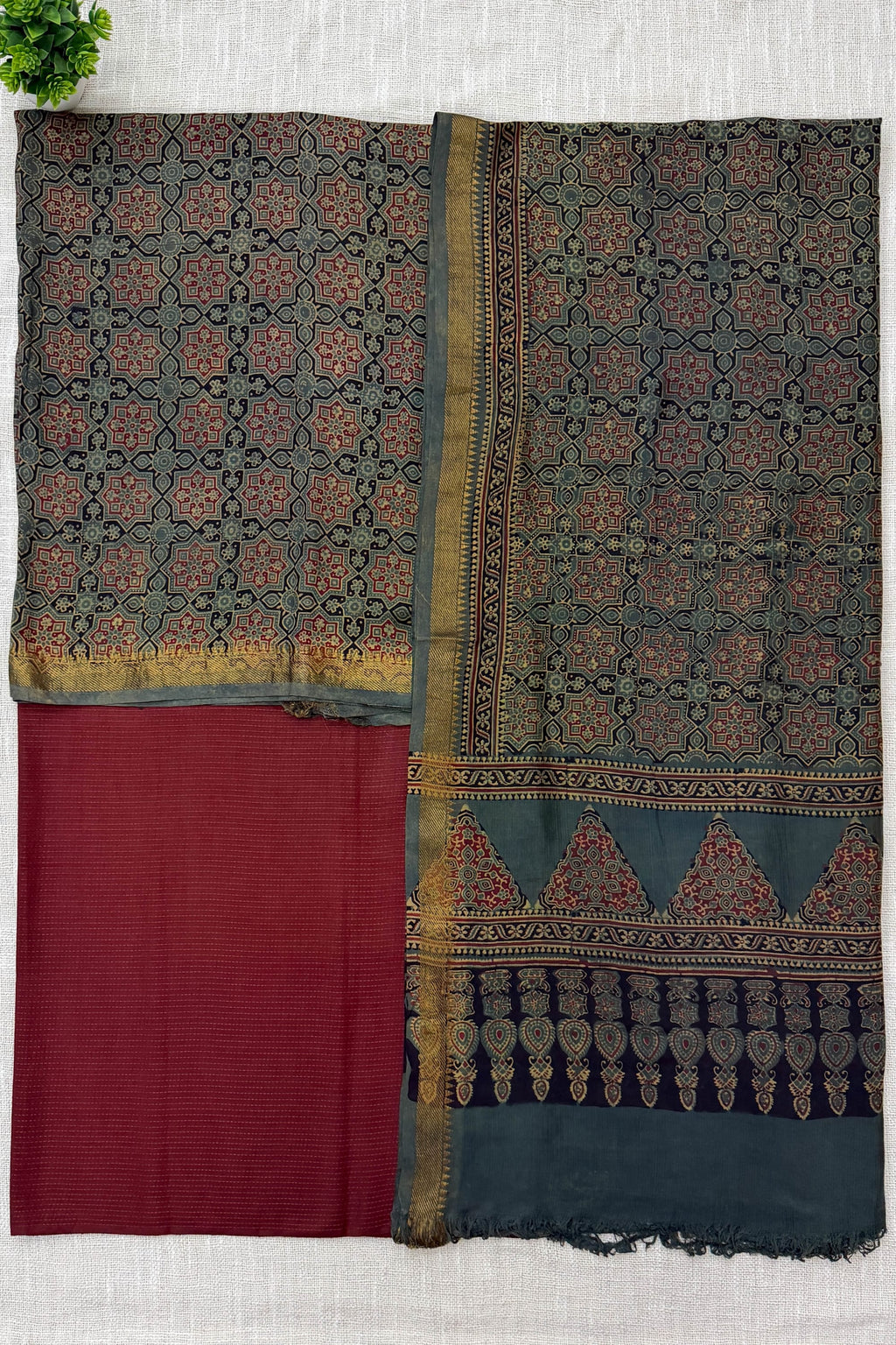 Green Silk Cotton Unstitched Suit Sets
