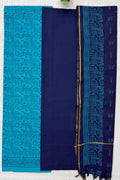 Black ,Blue Cotton Unstitched Suit