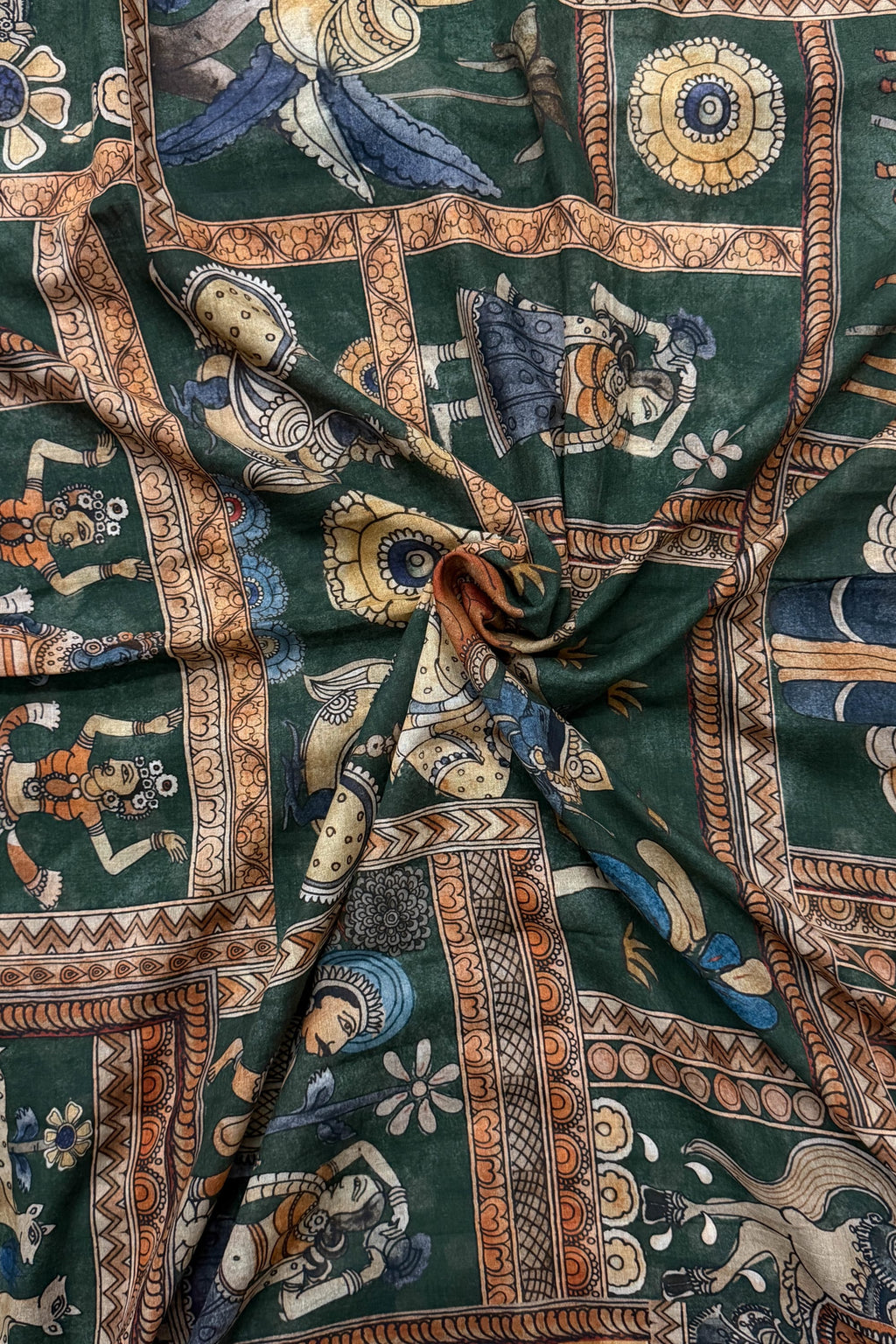Bottle Green Cotton Saree