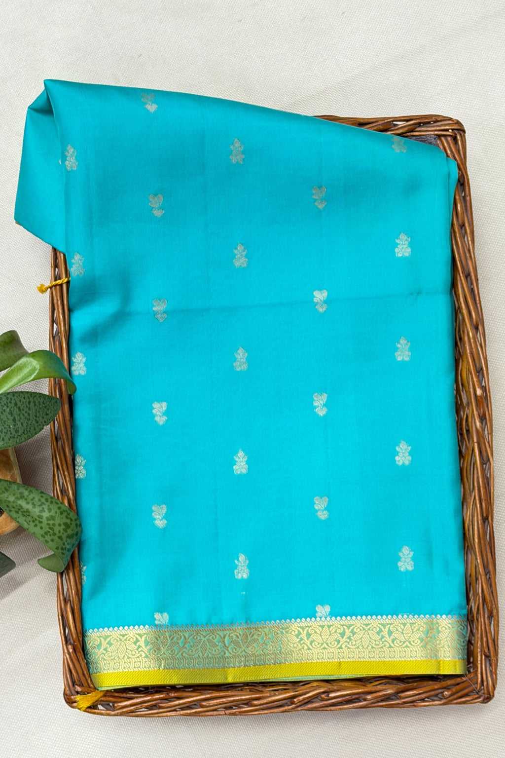 Blue and Yellow Silk Saree