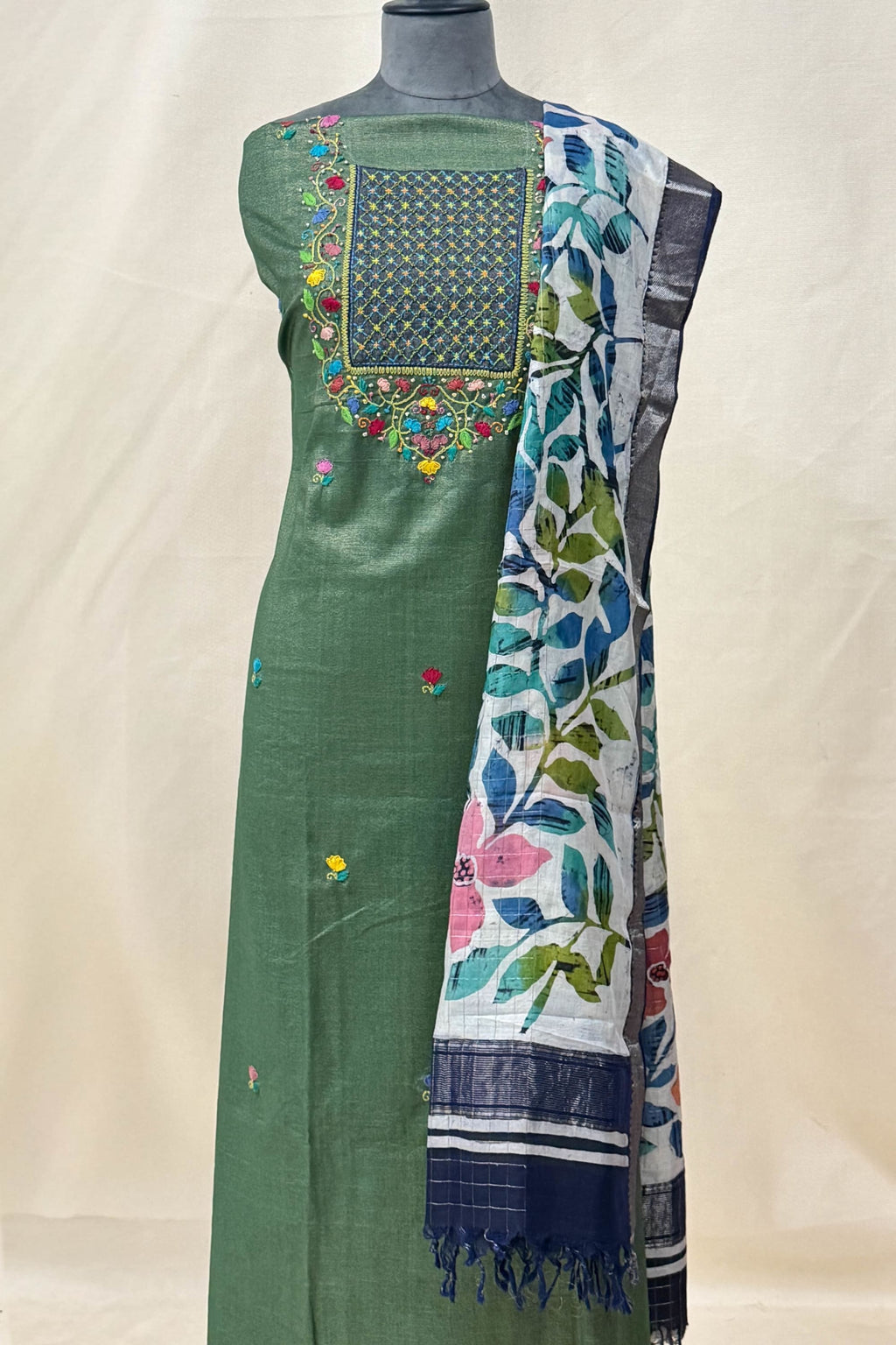 Royal Blue Cotton Unstitched Suit