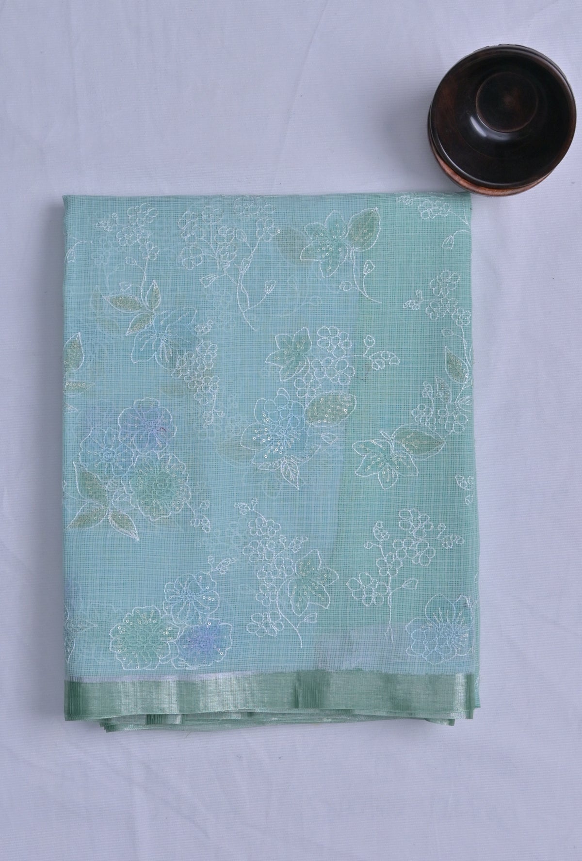 Mint Green Kota Cotton Saree