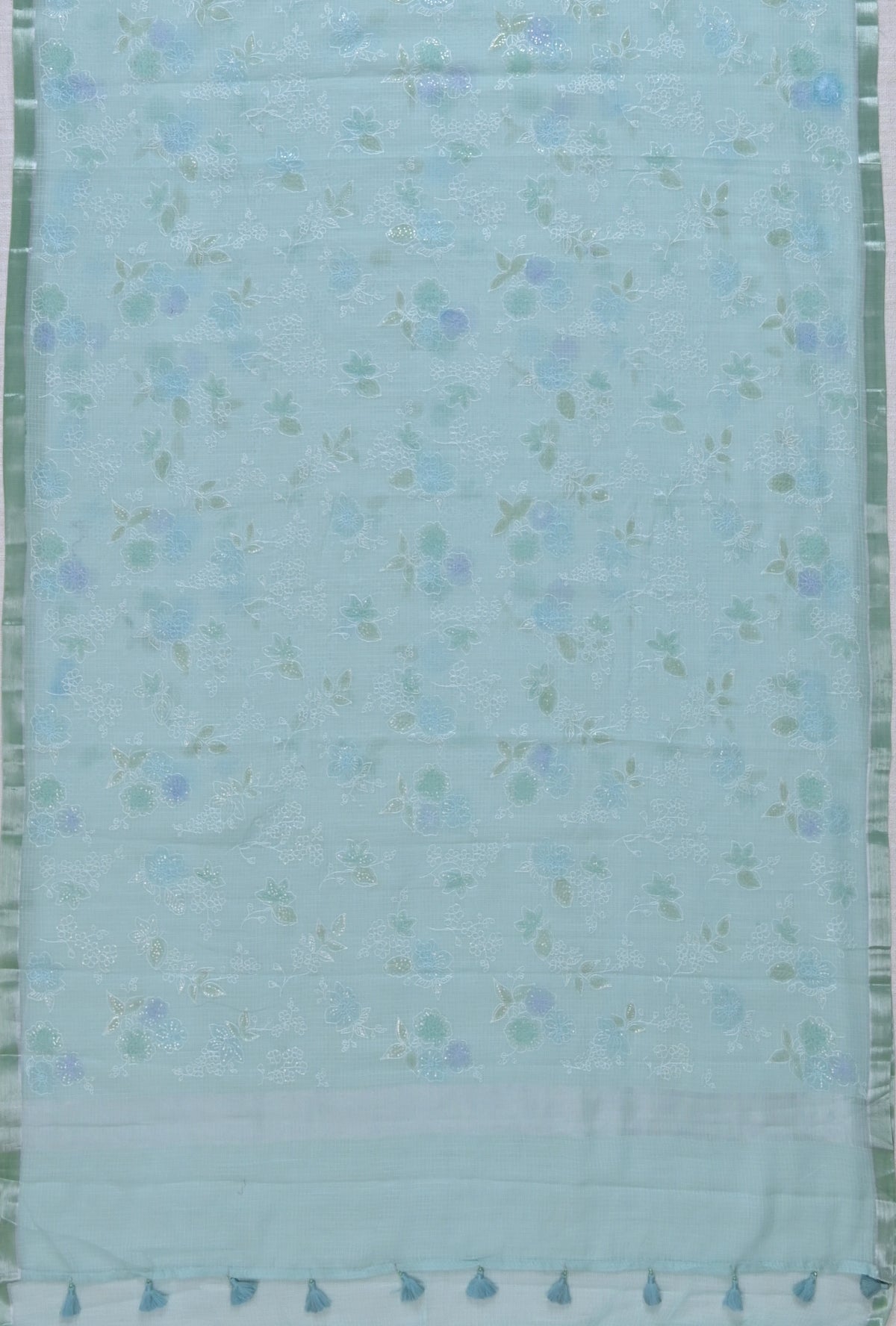 Mint Green Kota Cotton Saree