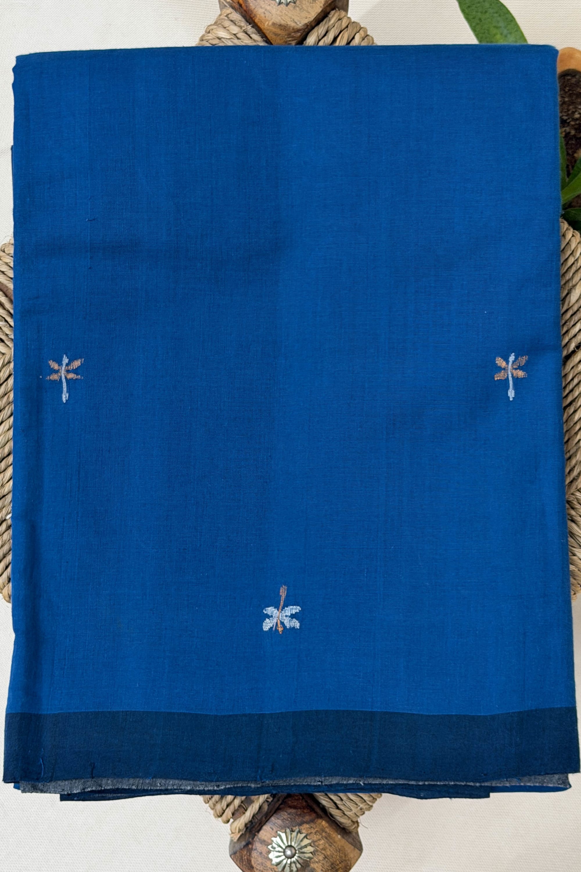 Grey Blue Khadi Saree