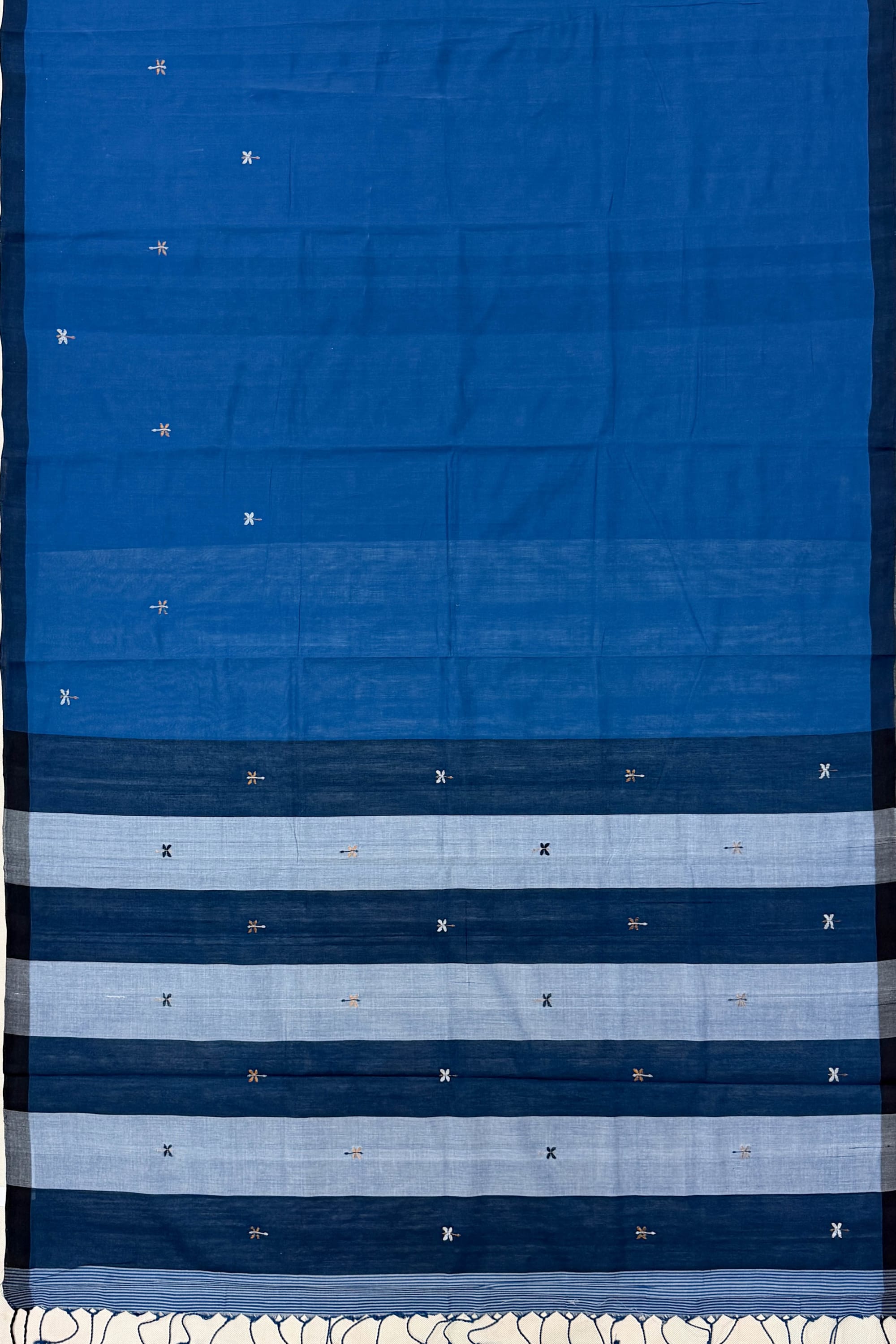 Grey Blue Khadi Saree