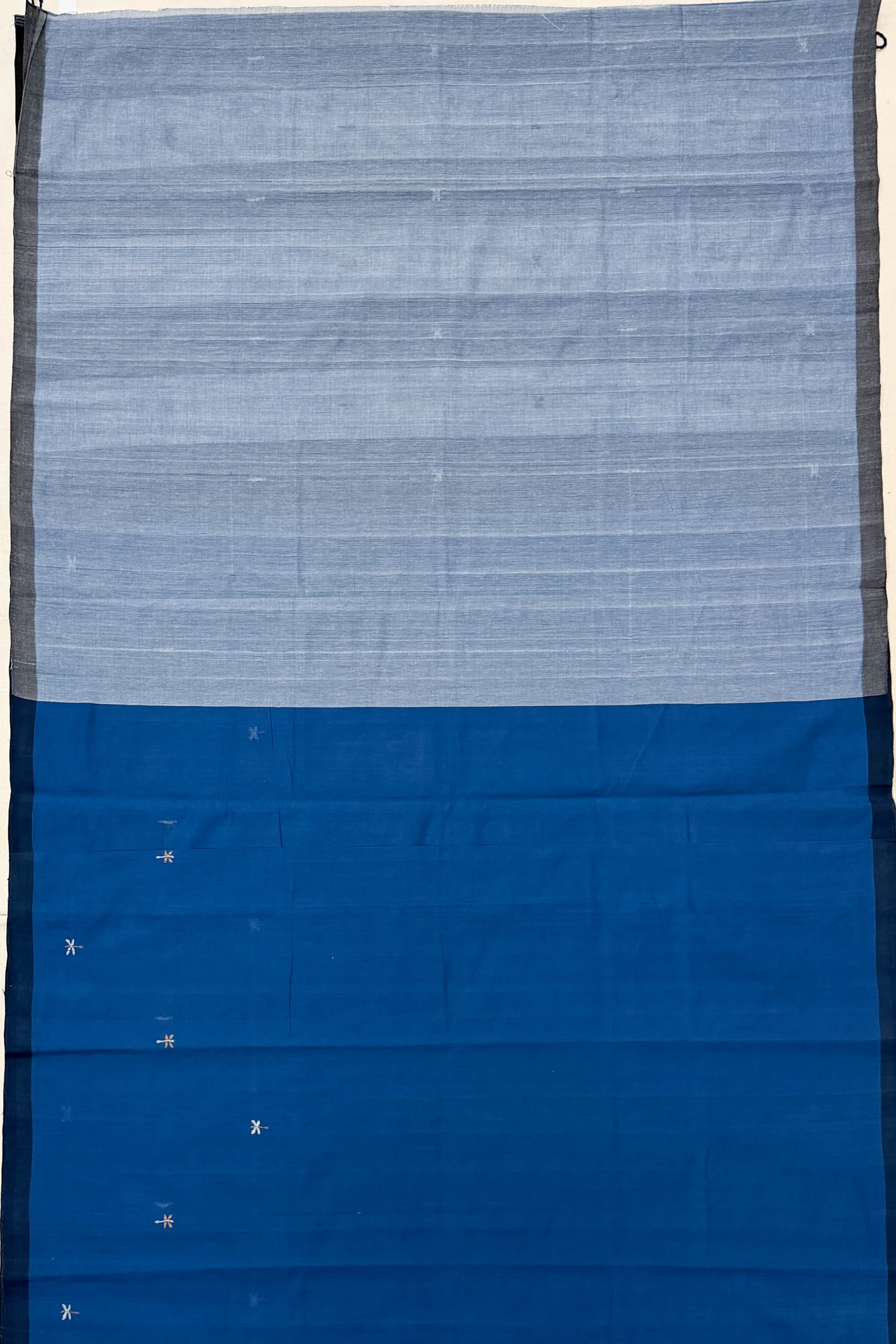 Grey Blue Khadi Saree