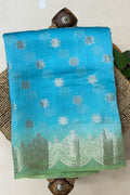 Blue Green Silk Saree