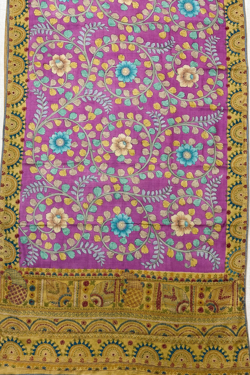 Lavender Tussar Silk Saree