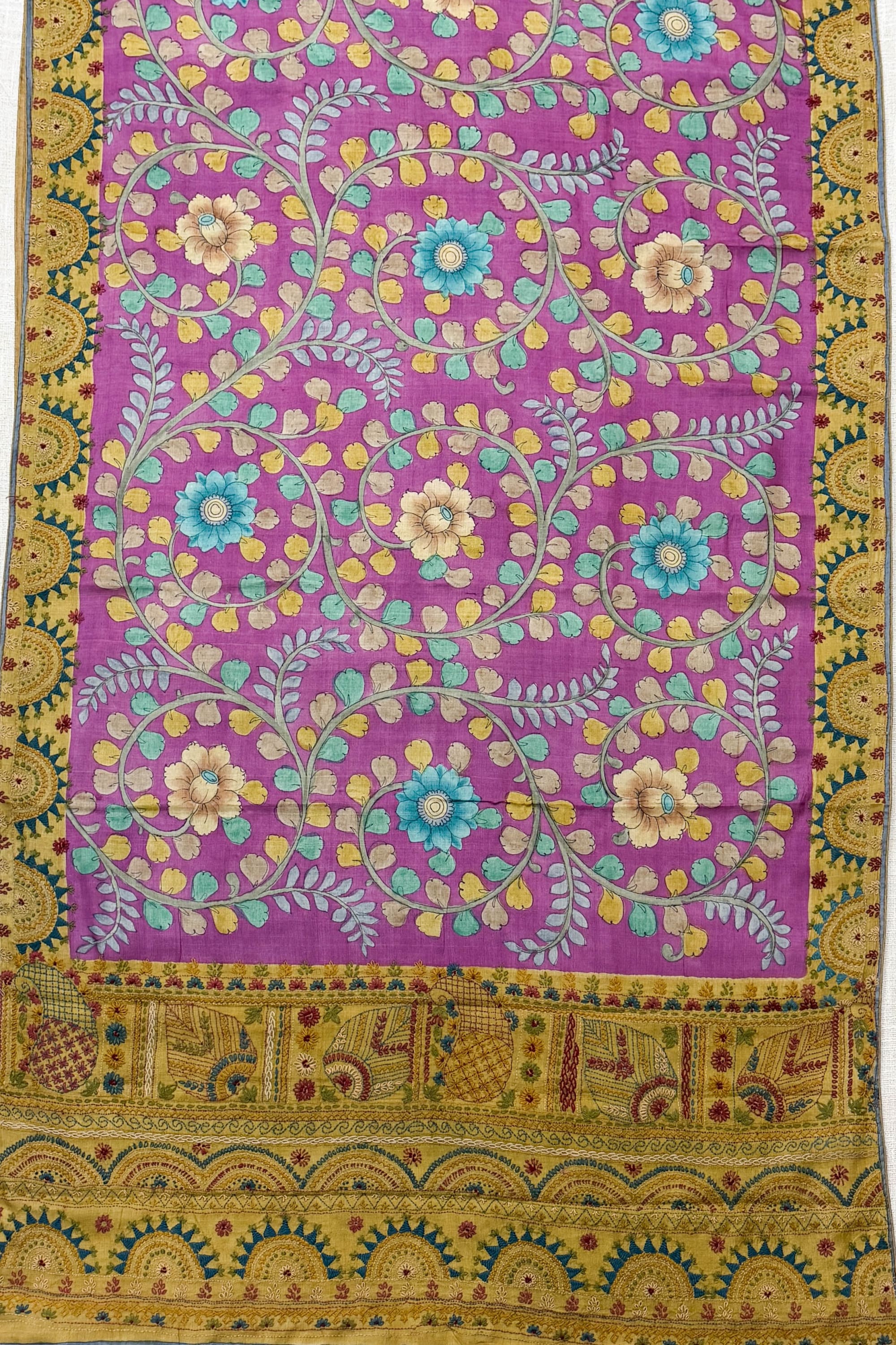 Lavender Tussar Silk Saree