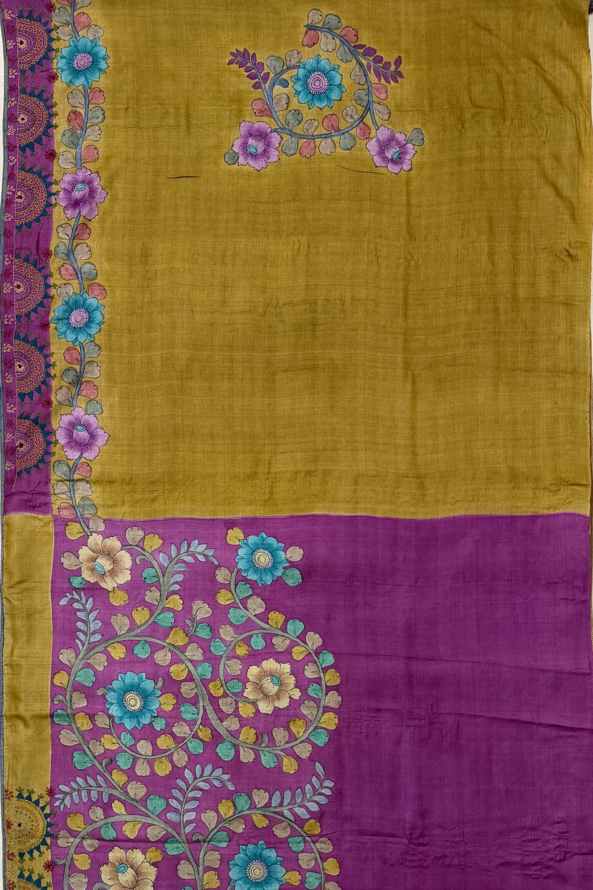 Lavender Tussar Silk Saree