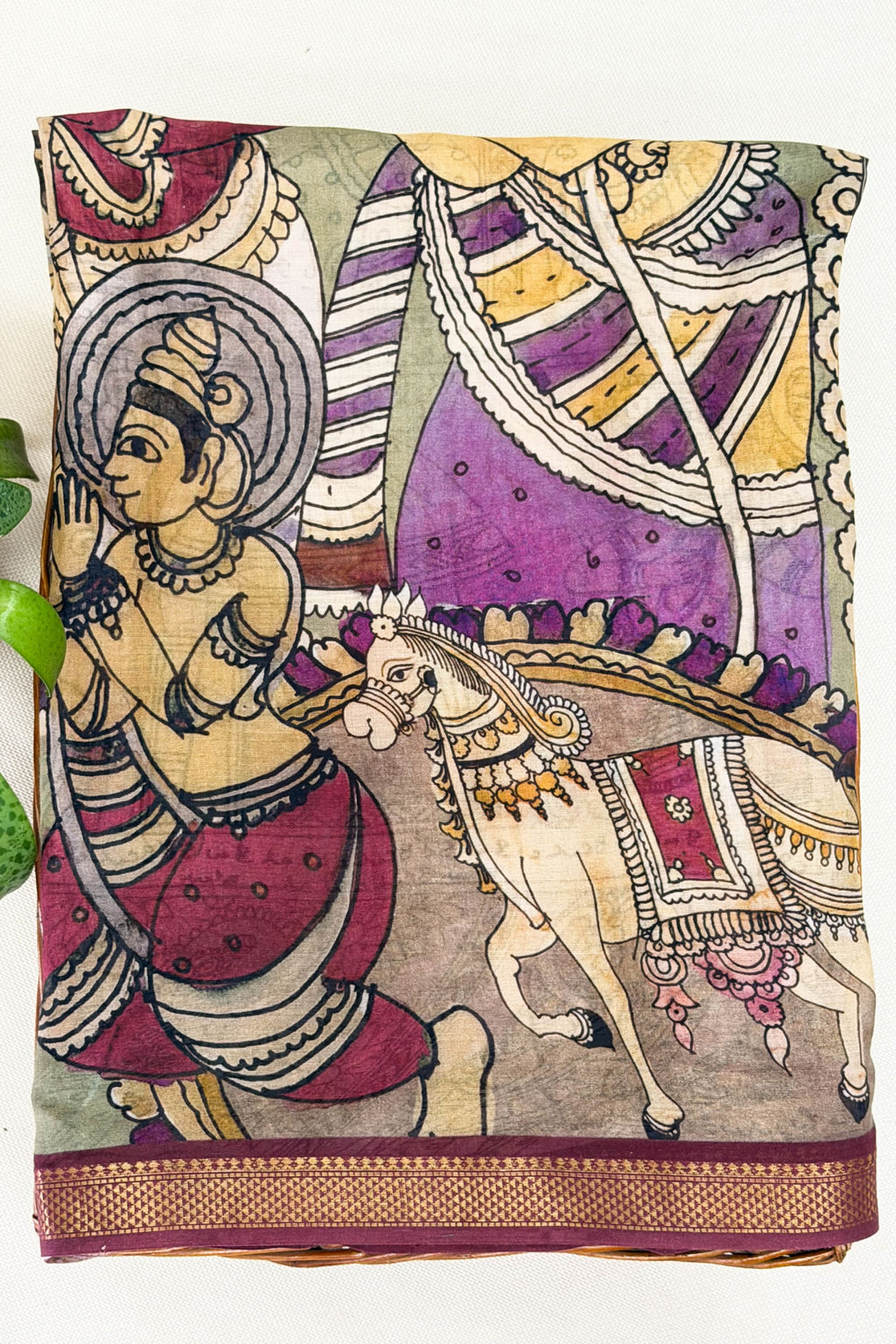 Pink and Purple Cotton Saree