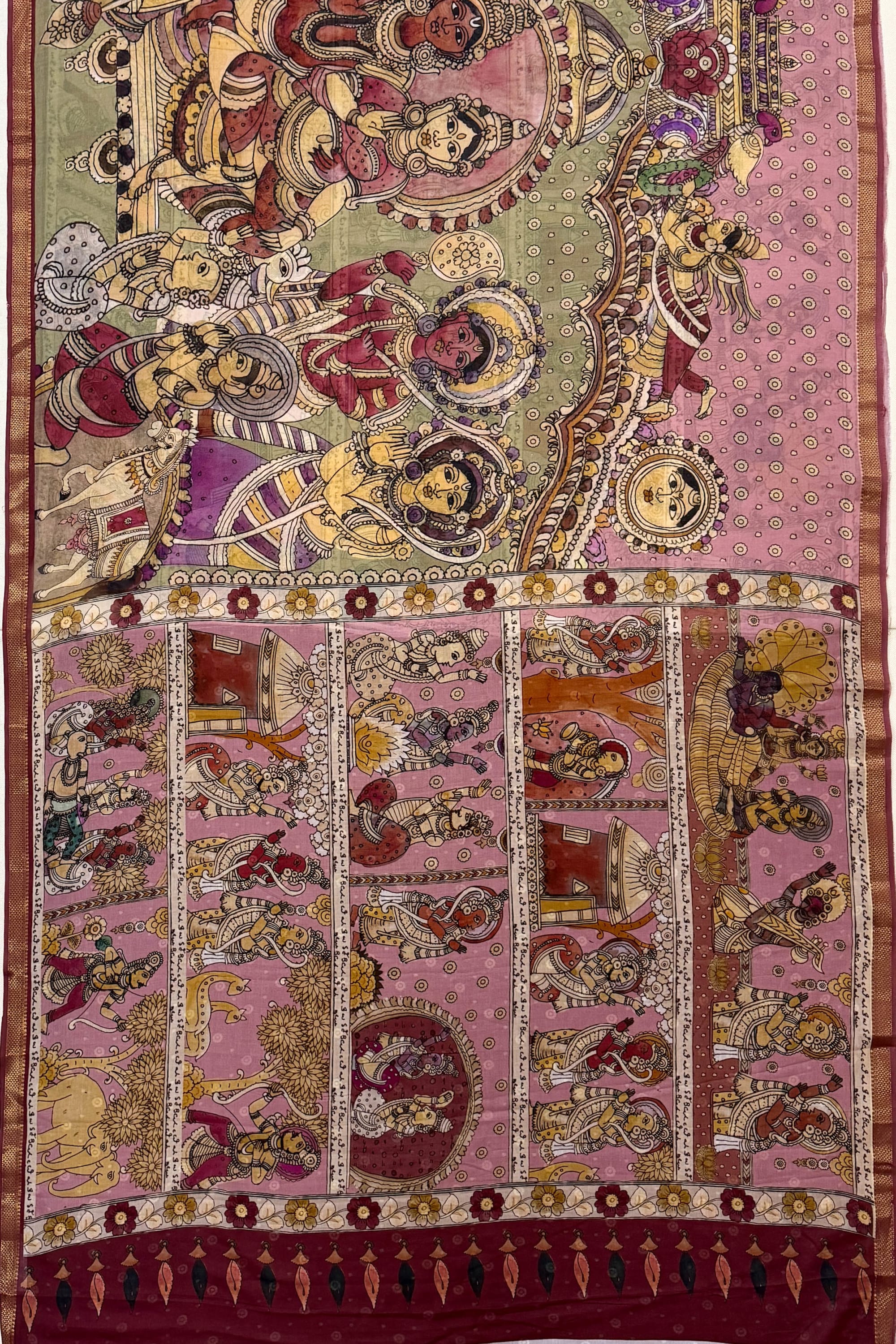 Pink and Purple Cotton Saree