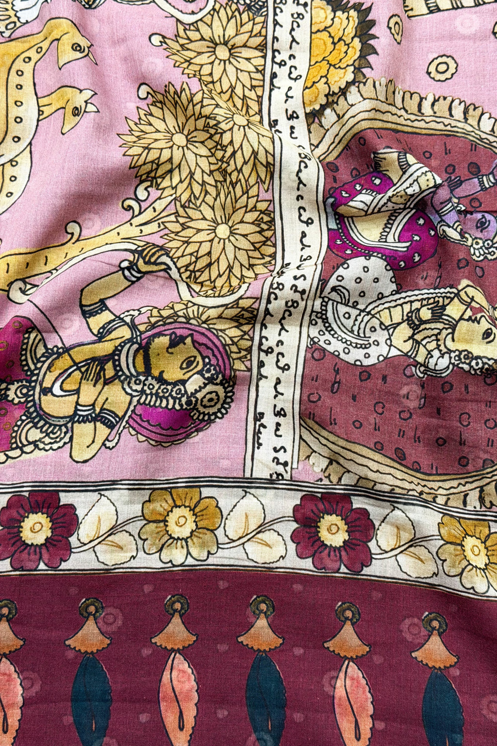 Pink and Purple Cotton Saree