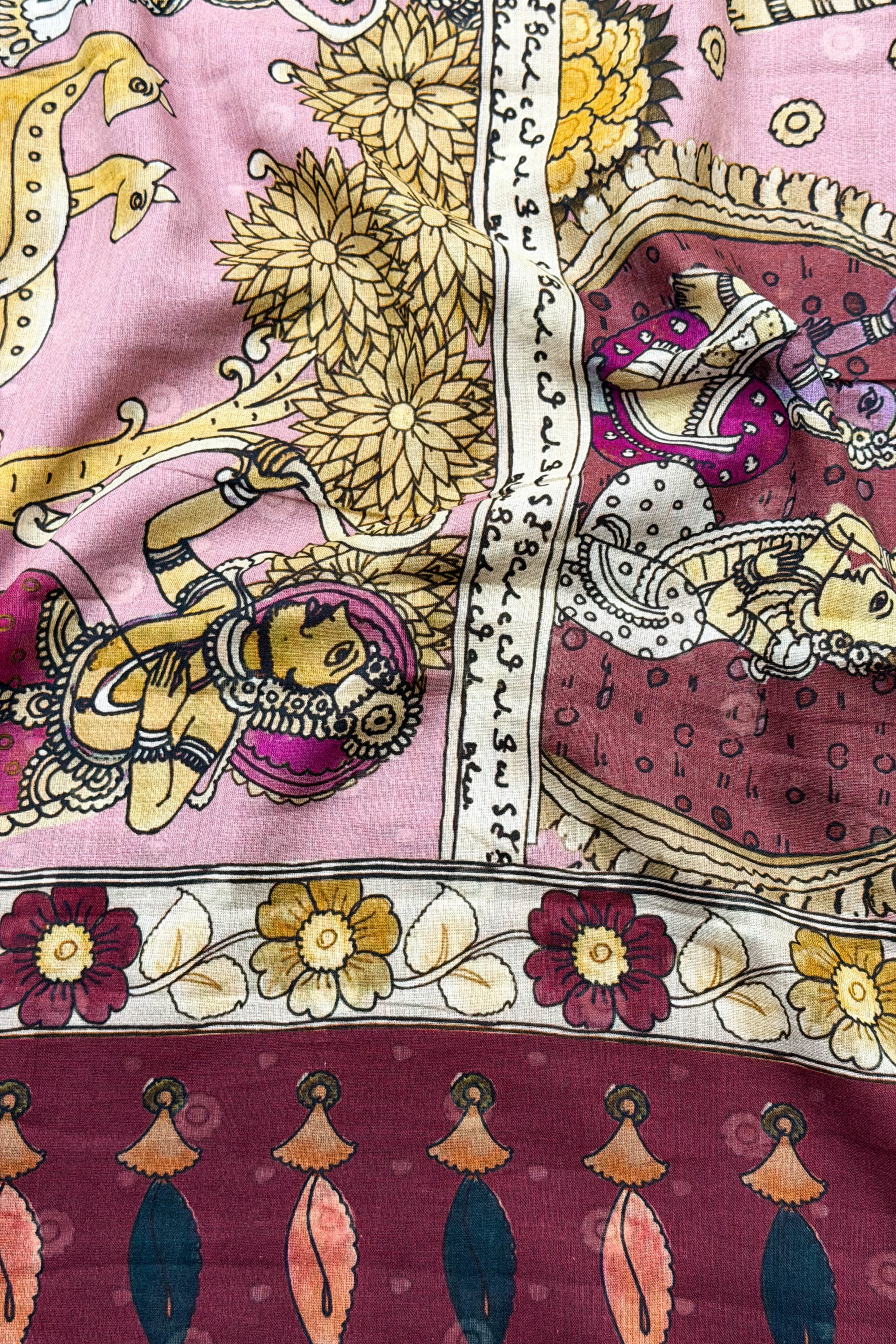 Pink and Purple Cotton Saree
