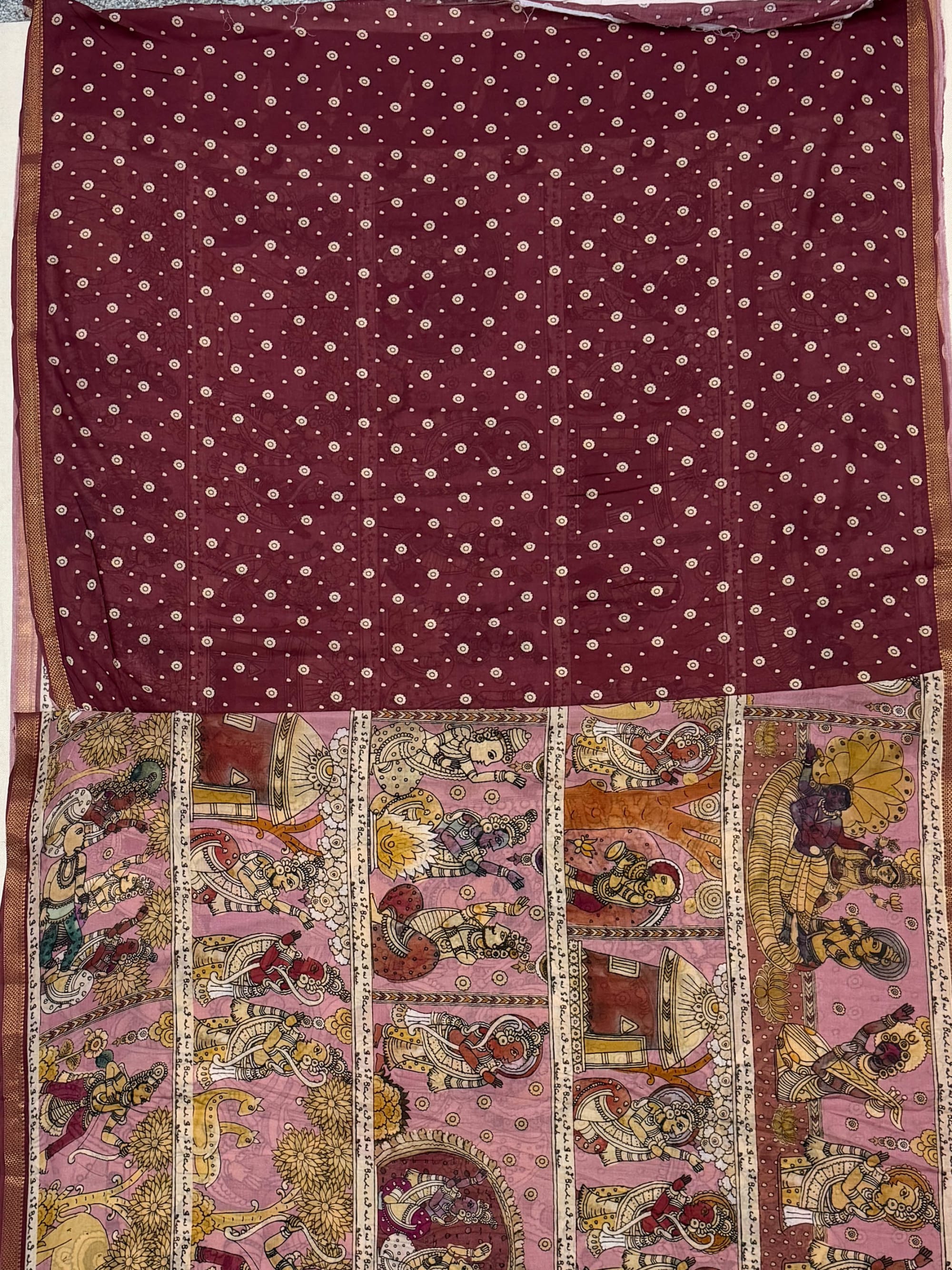 Pink and Purple Cotton Saree