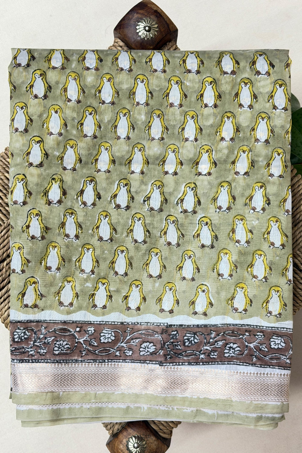 Mint Green White Silk Cotton Saree