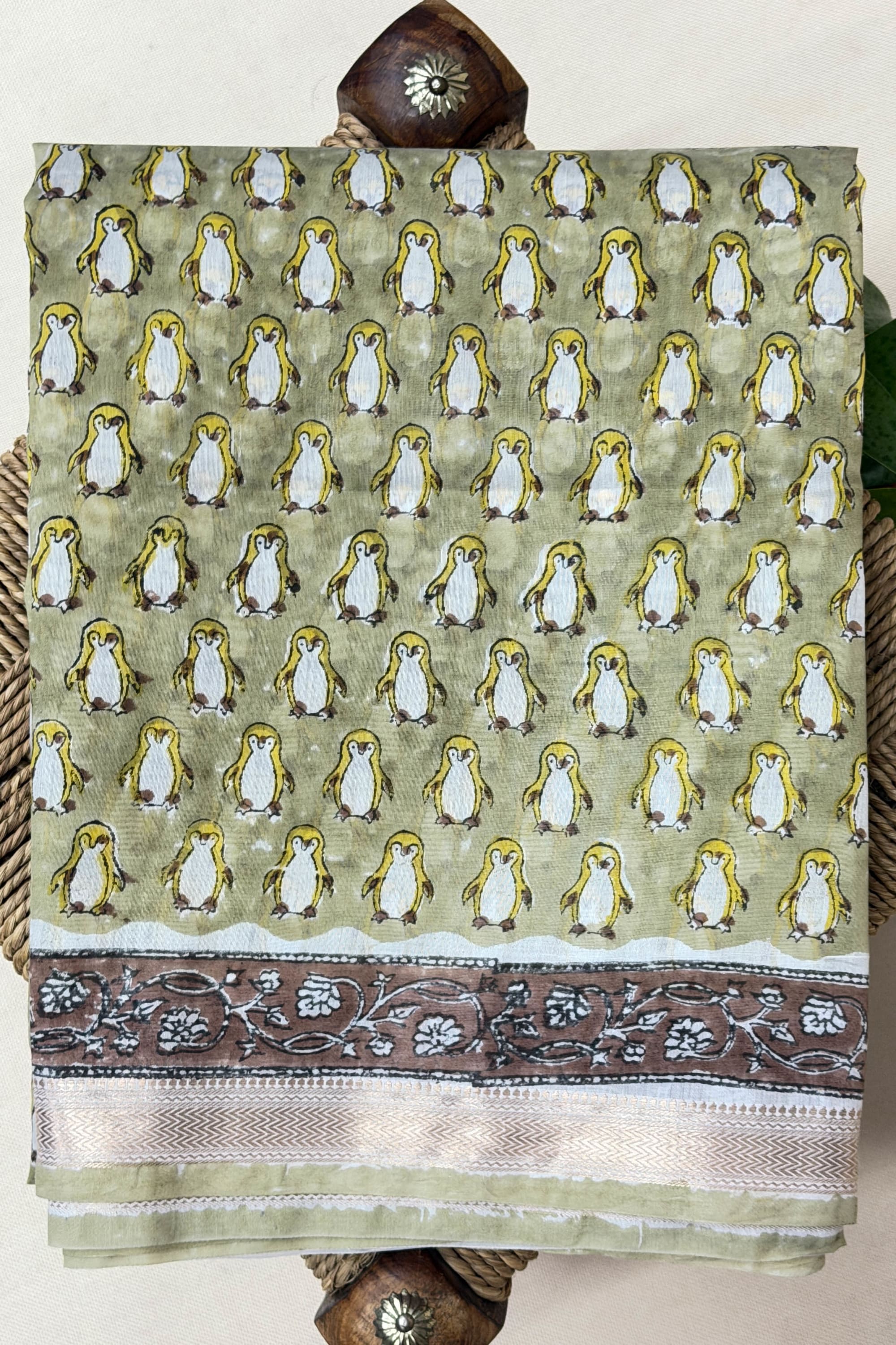 Mint Green White Silk Cotton Saree
