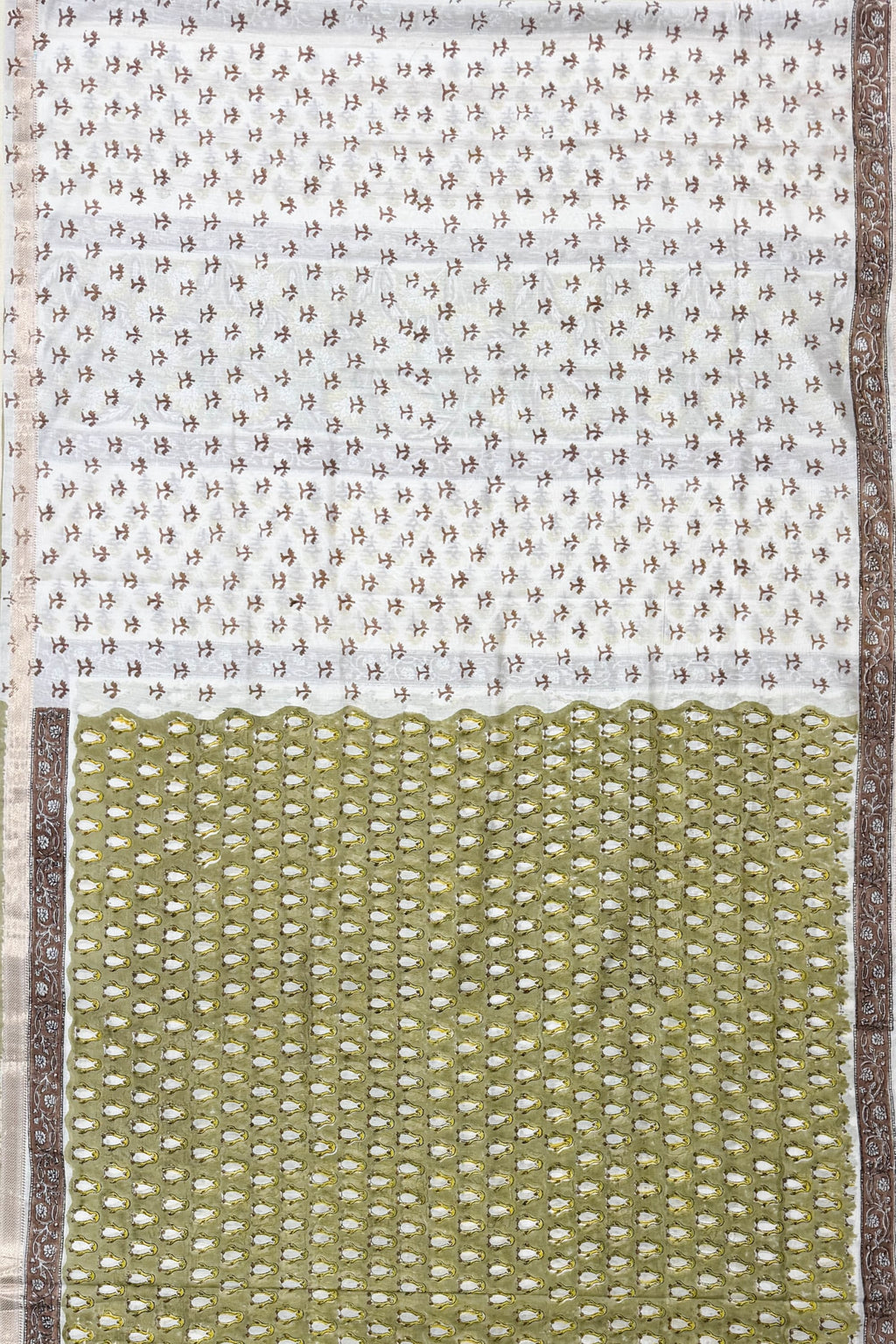 Mint Green White Silk Cotton Saree