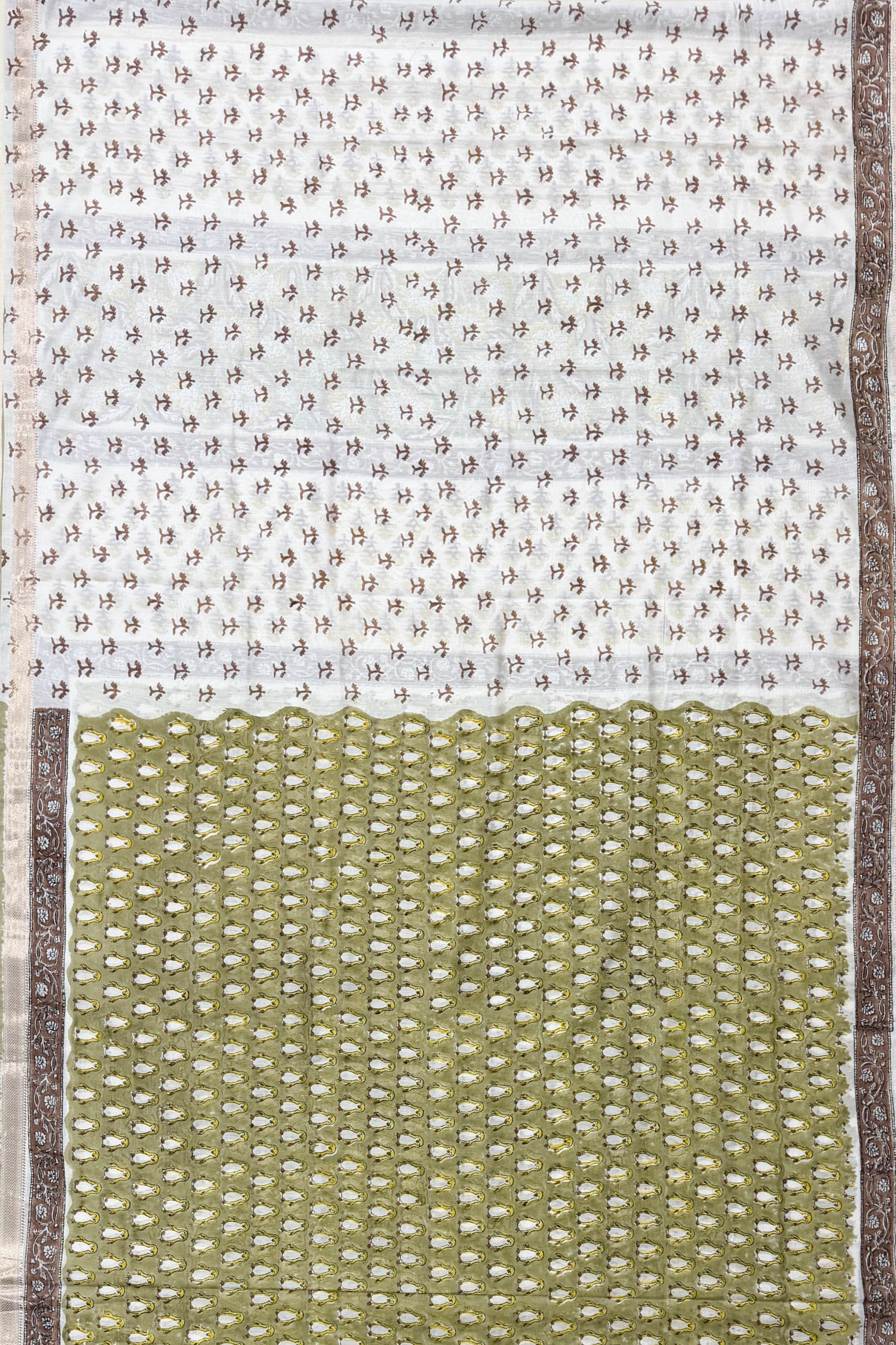 Mint Green White Silk Cotton Saree
