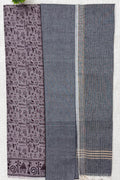 Black ,Brown ,Grey Cotton Unstitched Suit