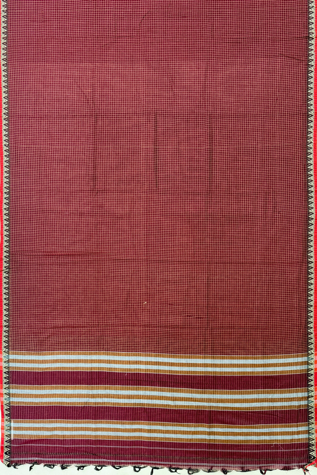 Maroon Cotton Saree