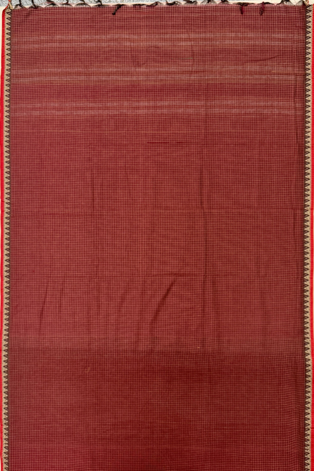 Maroon Cotton Saree