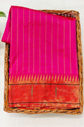 Red Pink Narayanpet Silk Saree