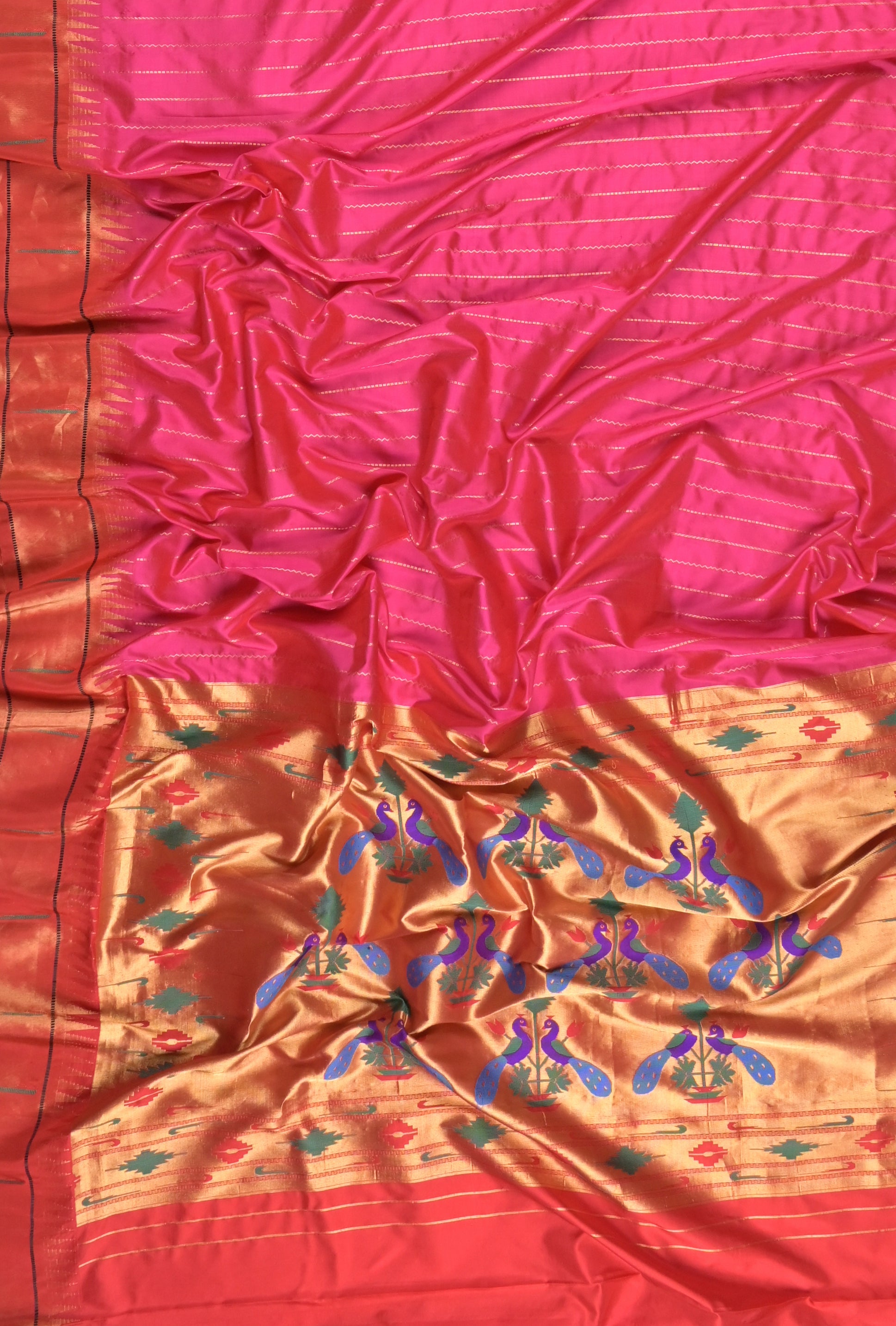 Narayanpet Silk Saree with Paithani Border