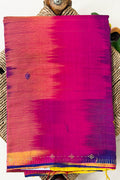 Pink and Yellow Cotton Saree