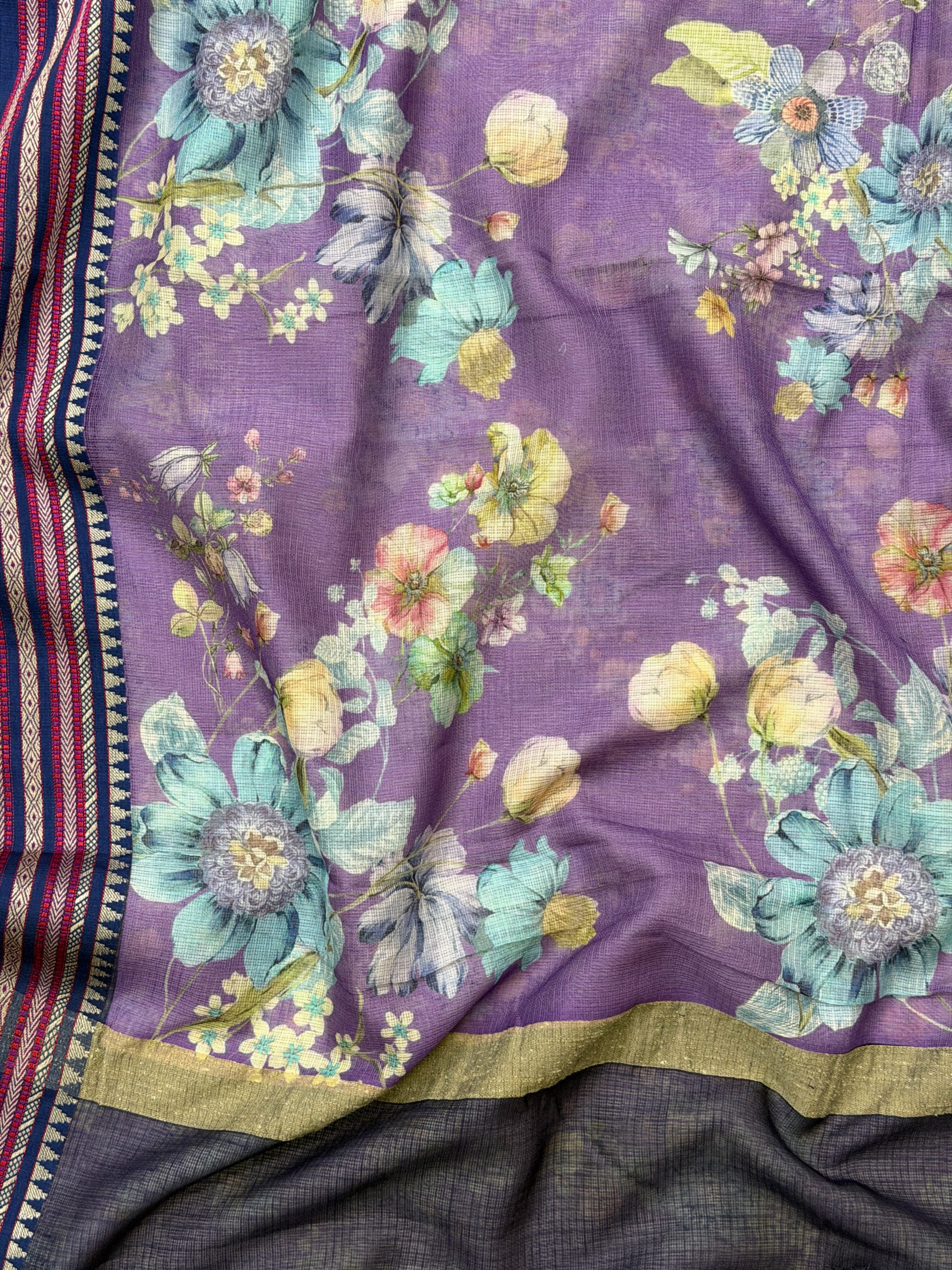Lavender Silk Cotton Saree