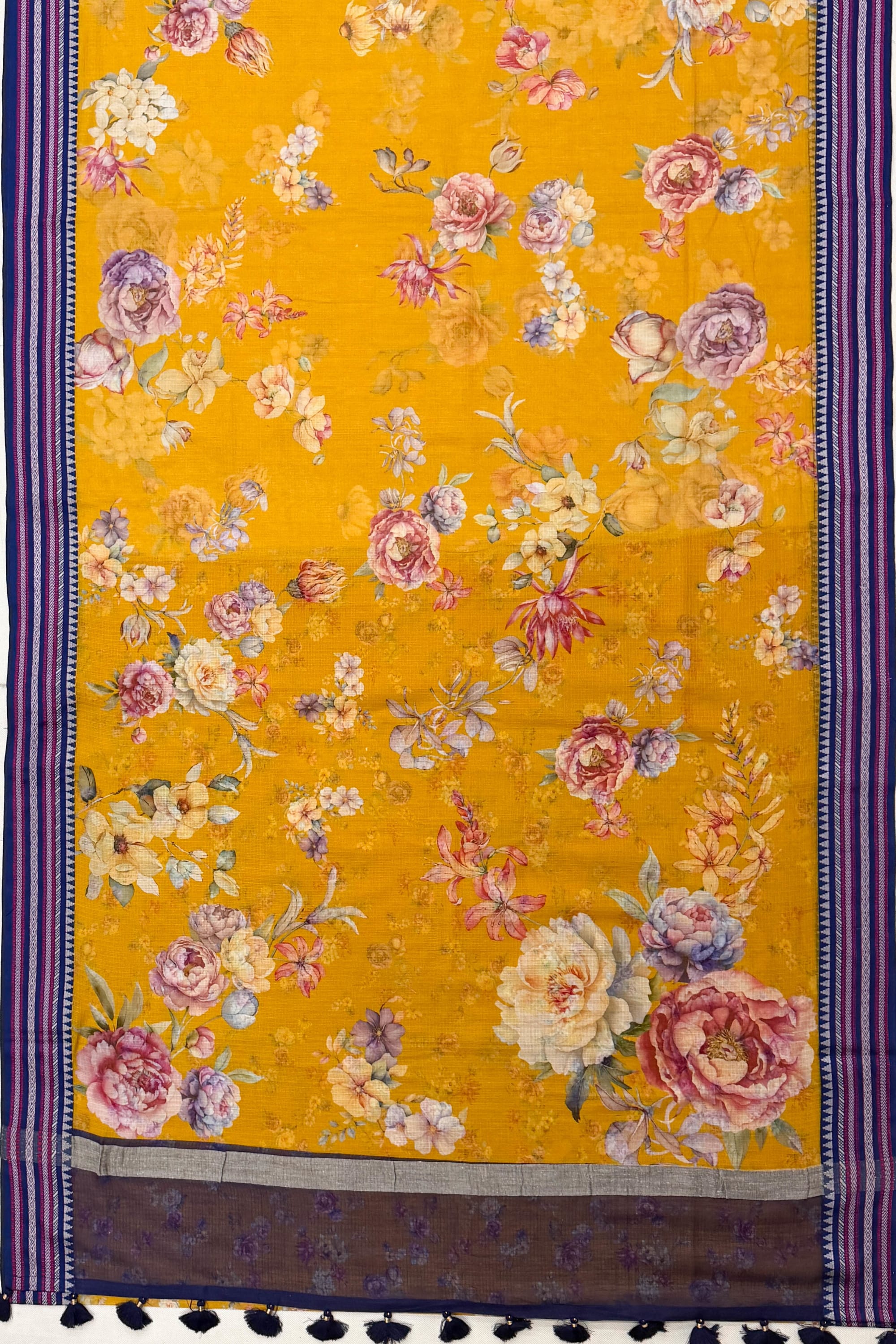 Yellow Silk Cotton Saree