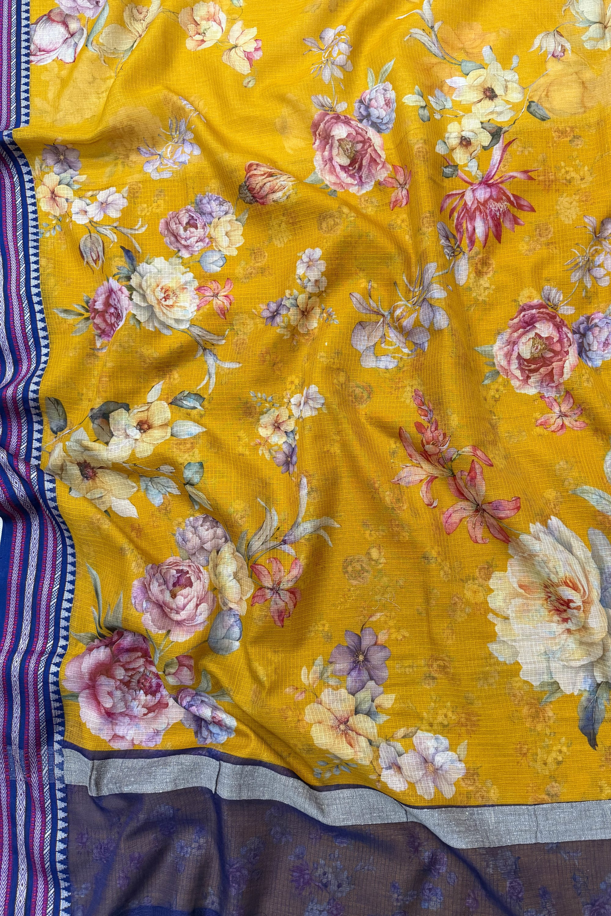 Yellow Silk Cotton Saree