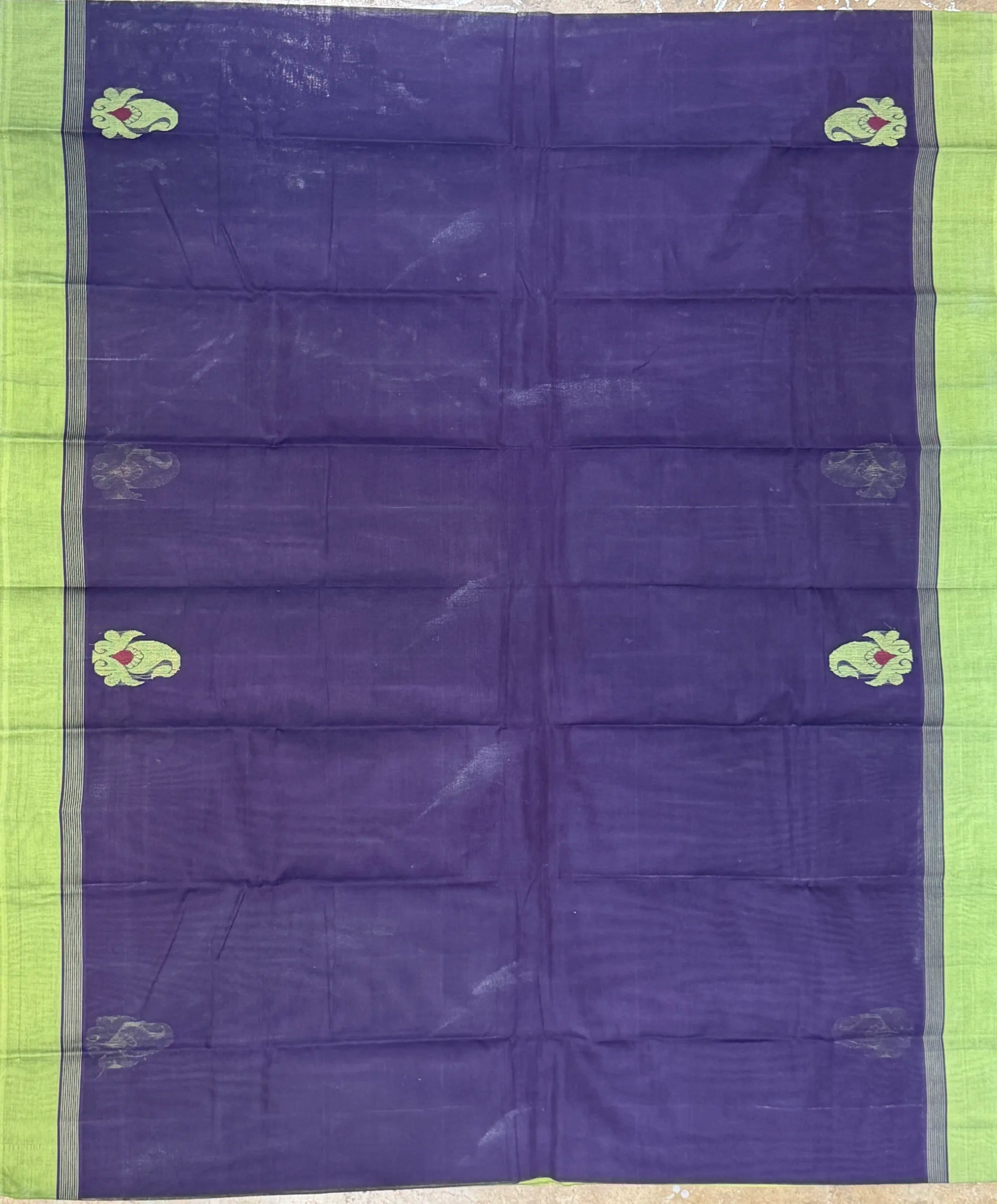 Green Navy Blue Kanchi Cotton Saree