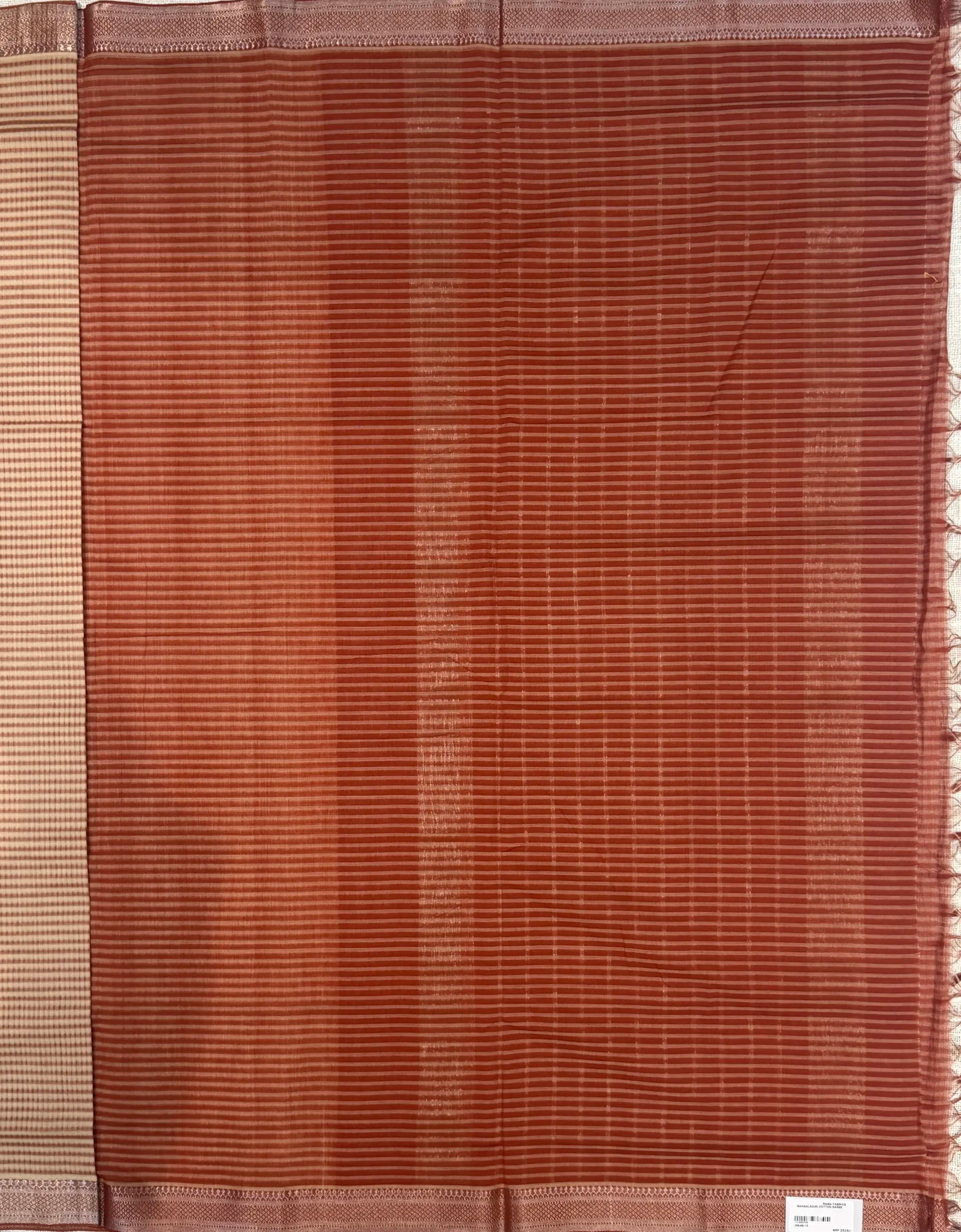 Brown Mangalagiri Cotton Saree