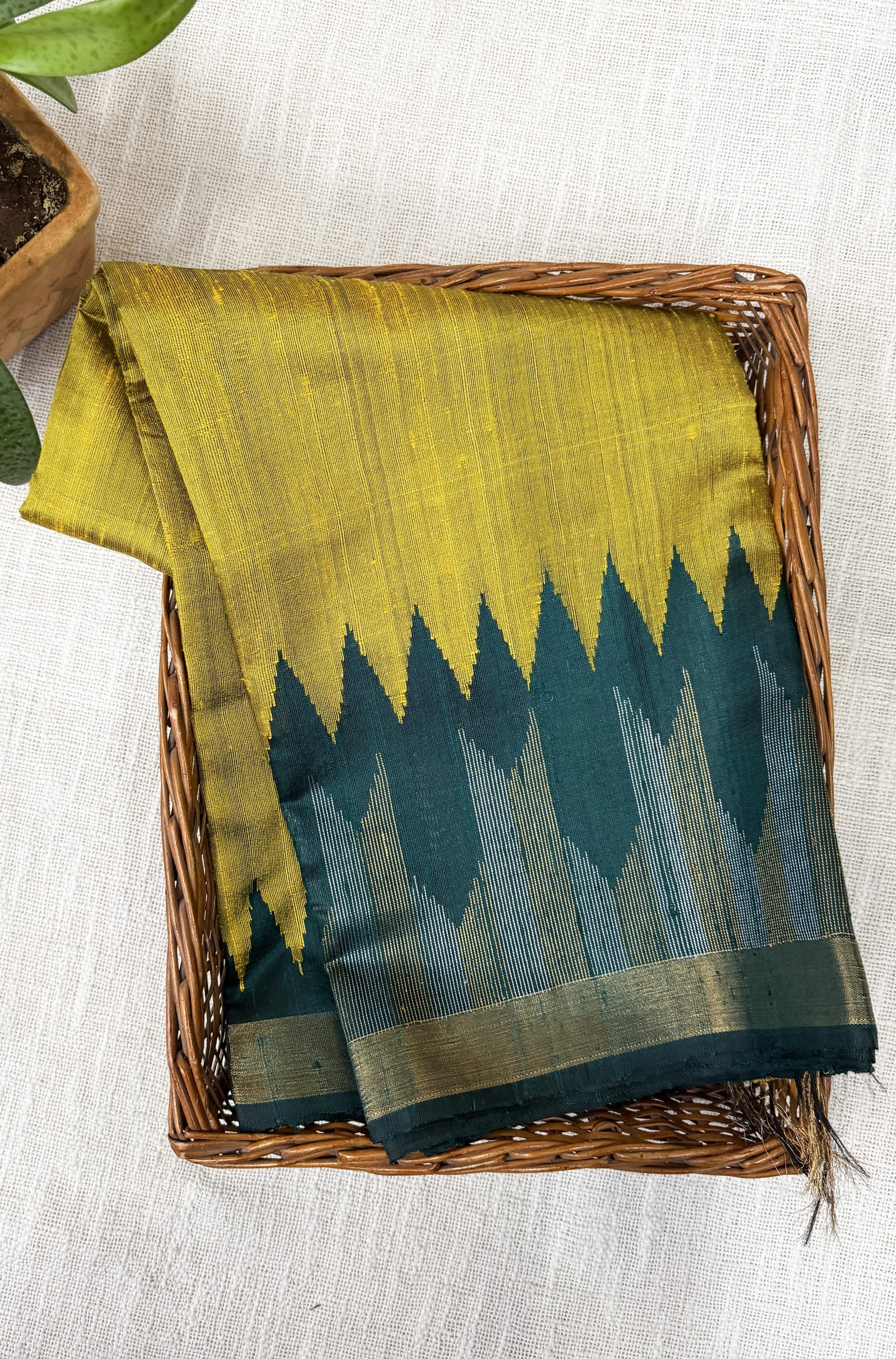 Mustard Yellow Silk Saree