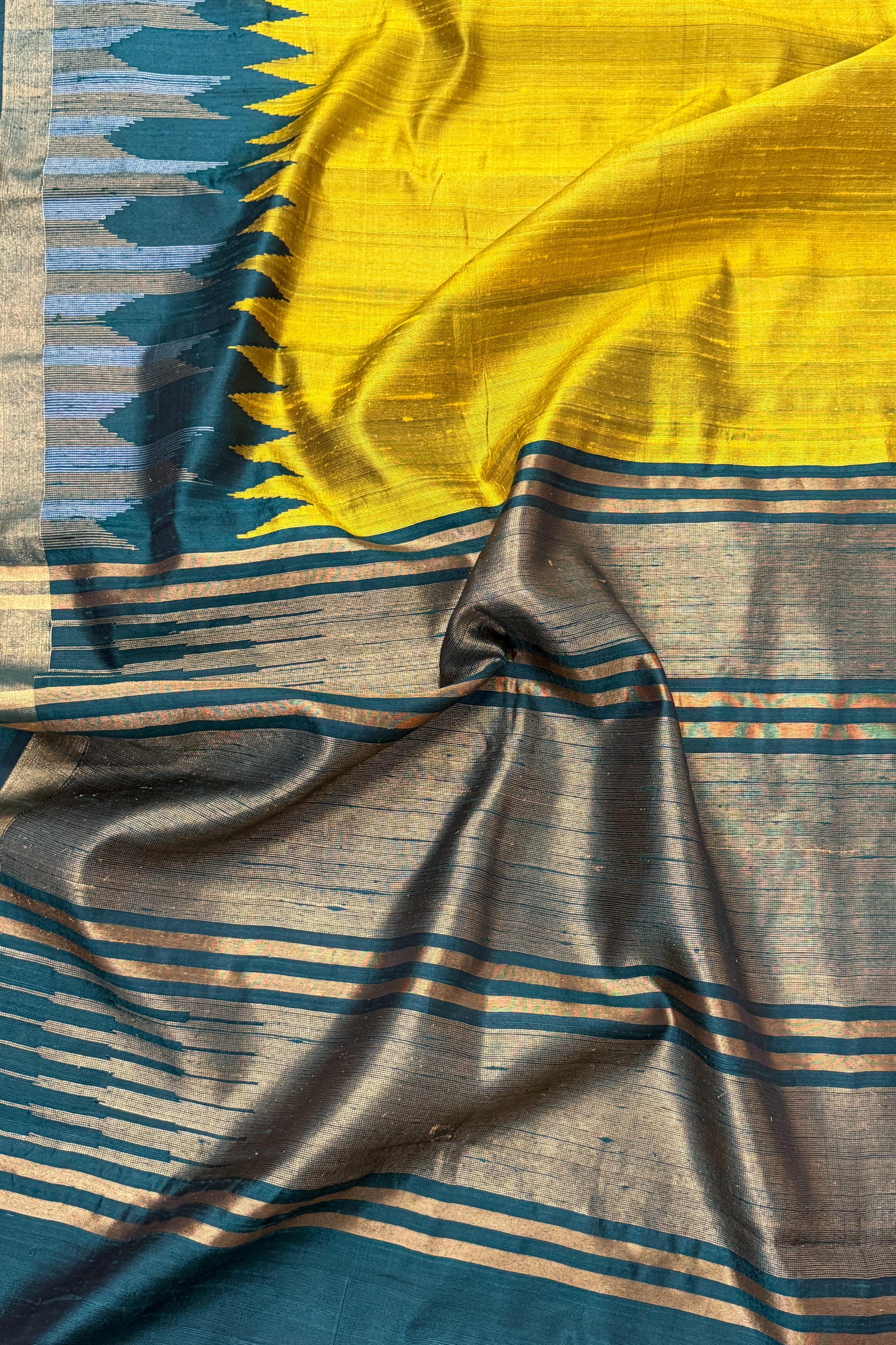Mustard Yellow Silk Saree