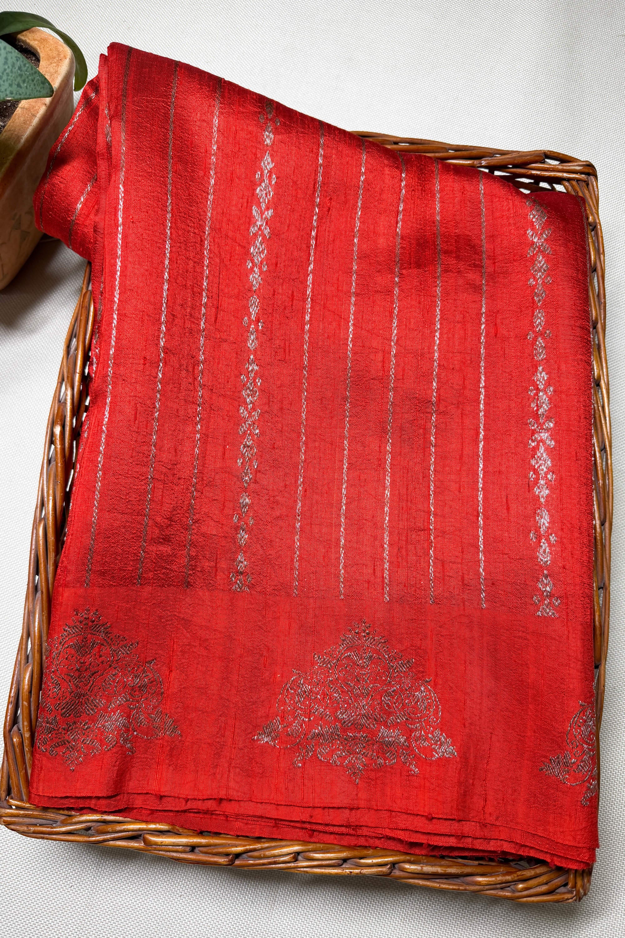 Red Raw Silk Saree