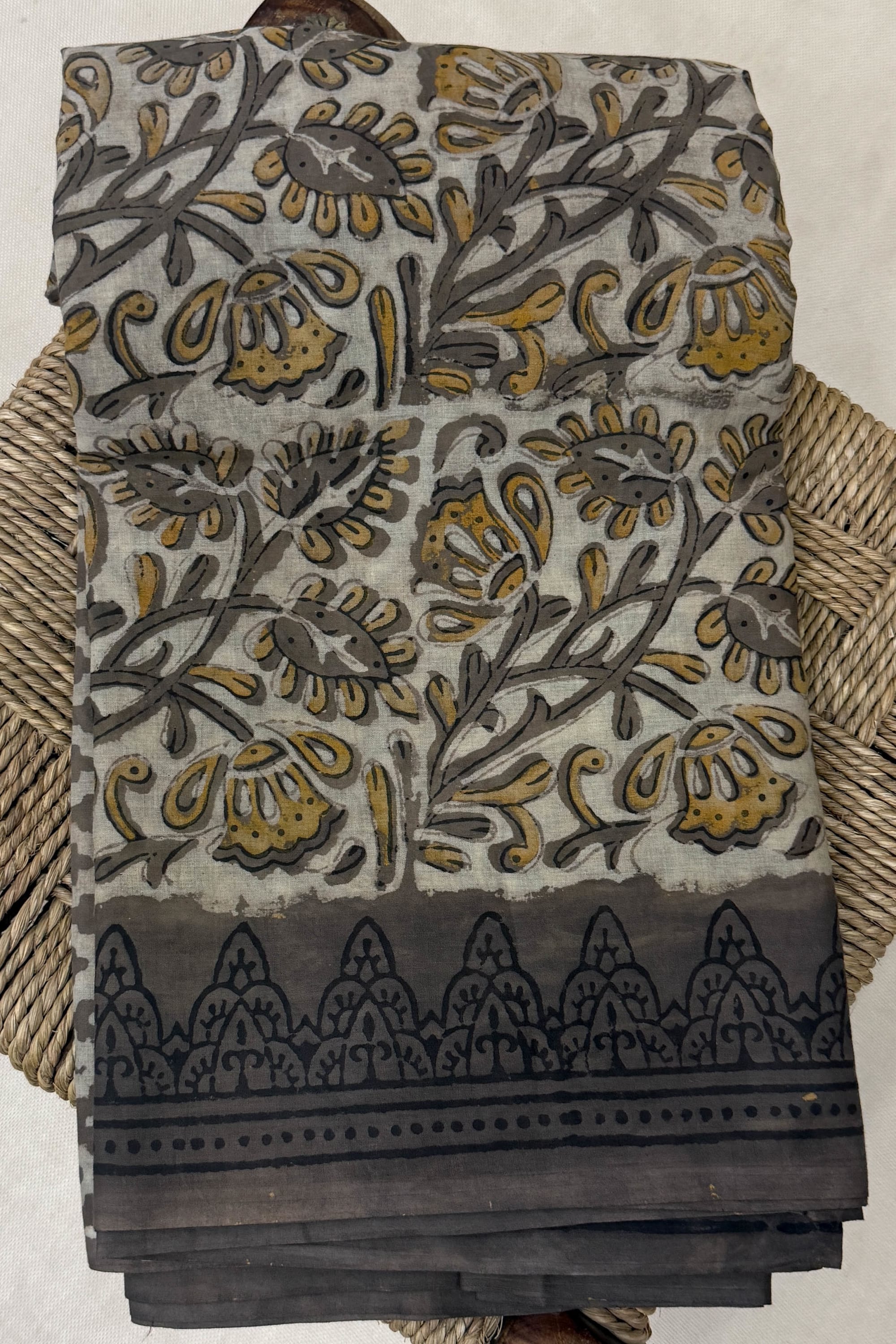 Black Brown Cotton Saree