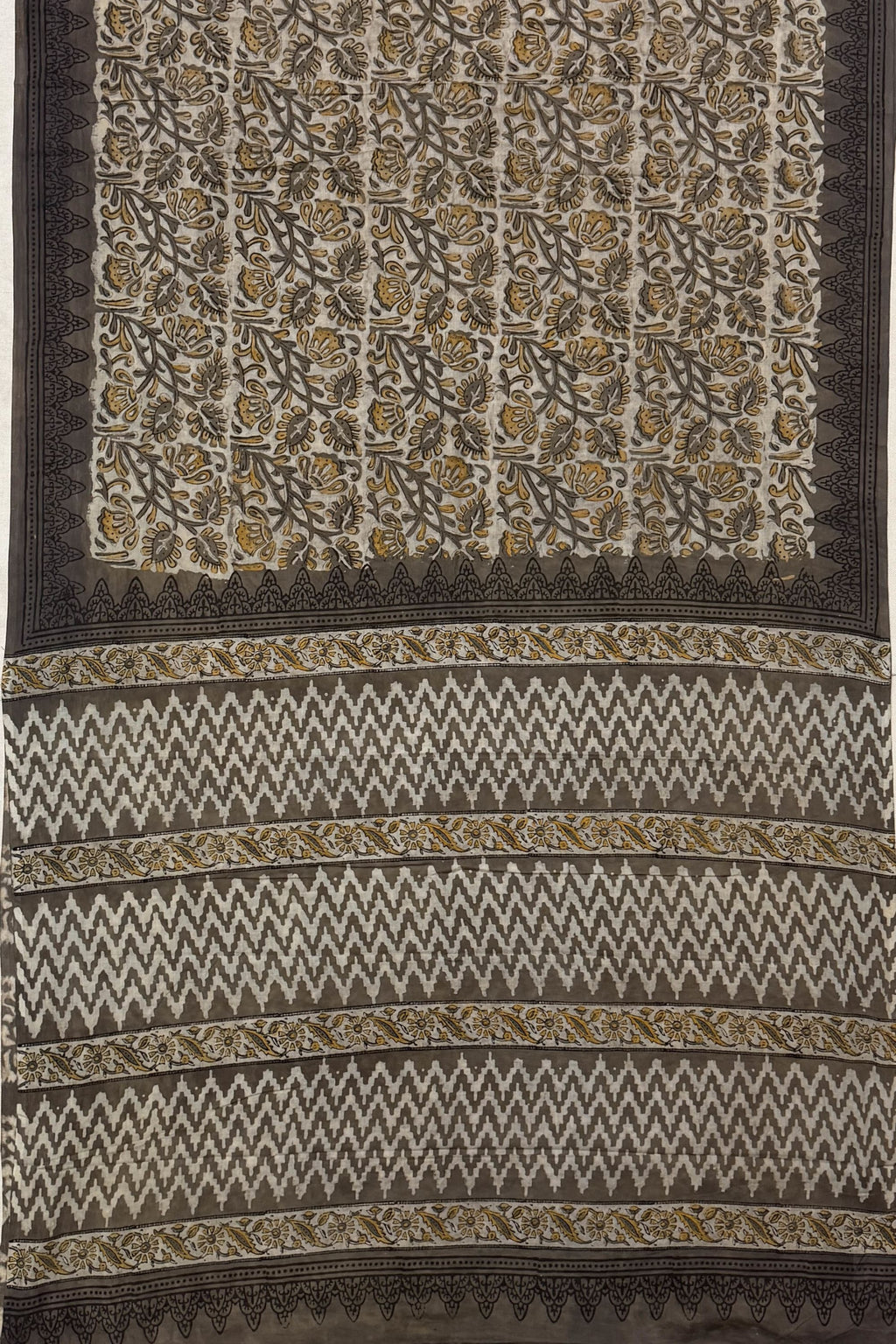 Black Brown Cotton Saree