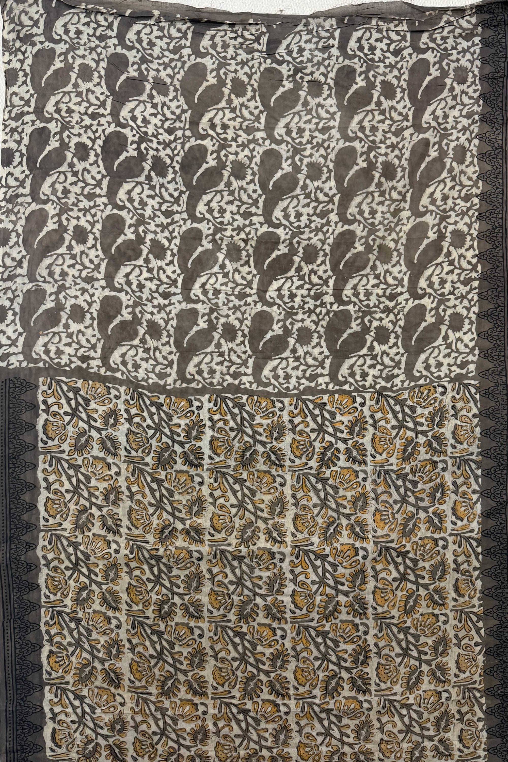 Black Brown Cotton Saree