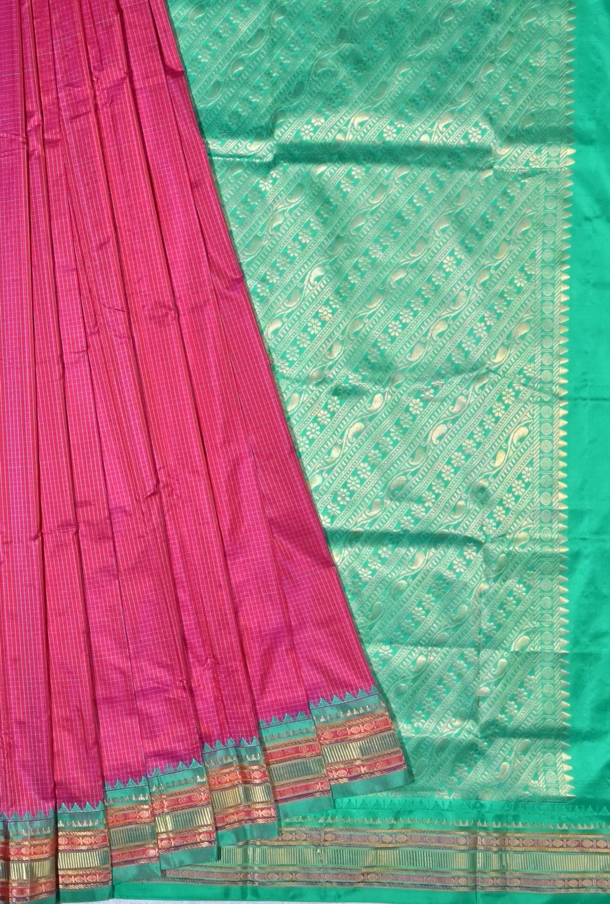 Pink Narayanpet Silk Saree